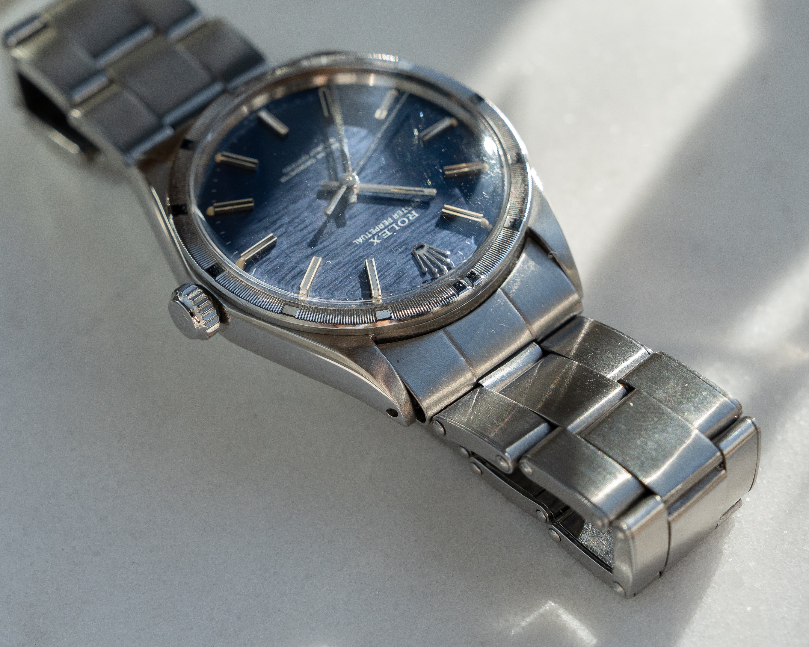 Rolex Oyster Perpetual ref 1007 blue brick dial from 1969
