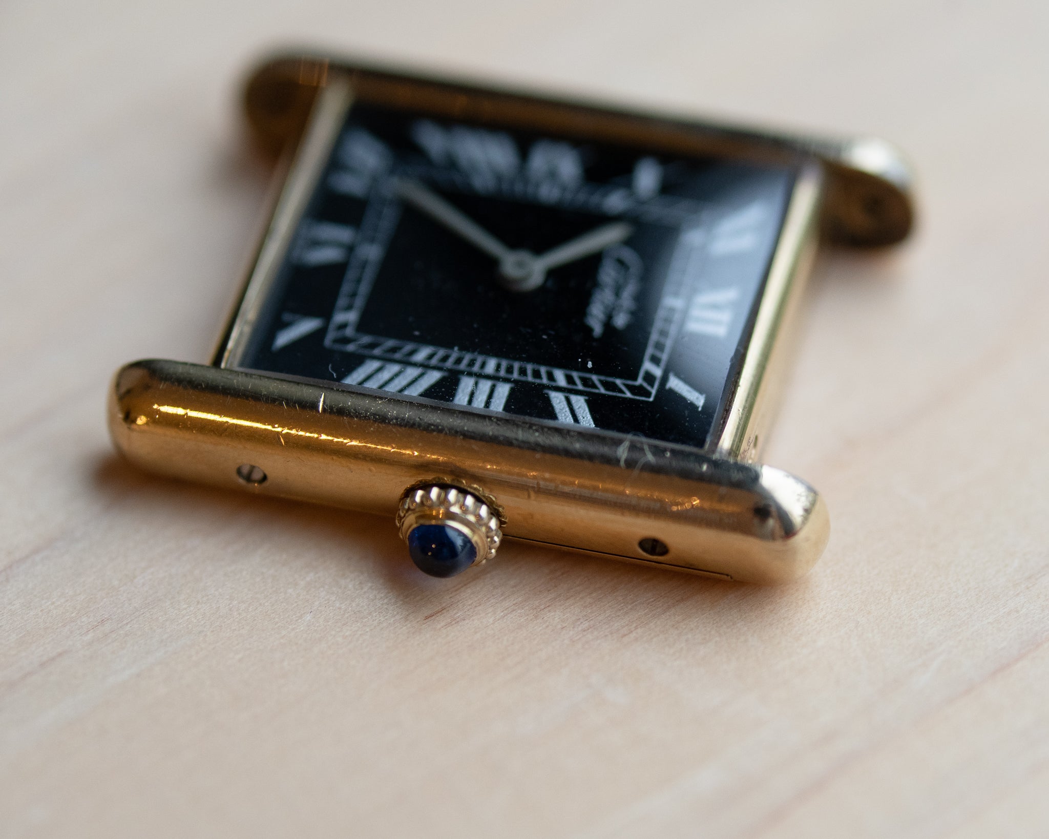 Cartier Must Tank Black Dial LM manual wind movement - Box&Papers