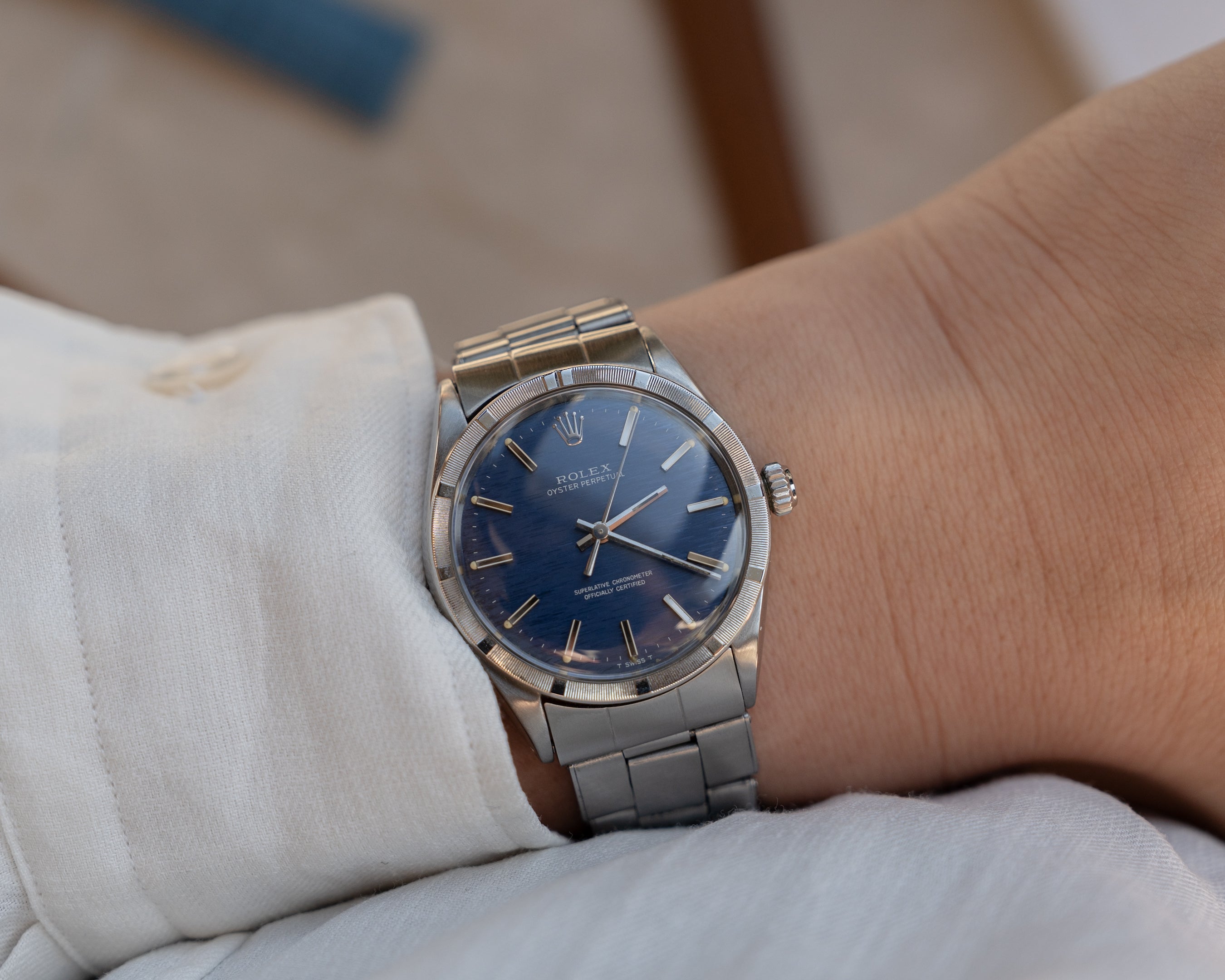 Rolex Oyster Perpetual ref 1007 blue brick dial from 1969