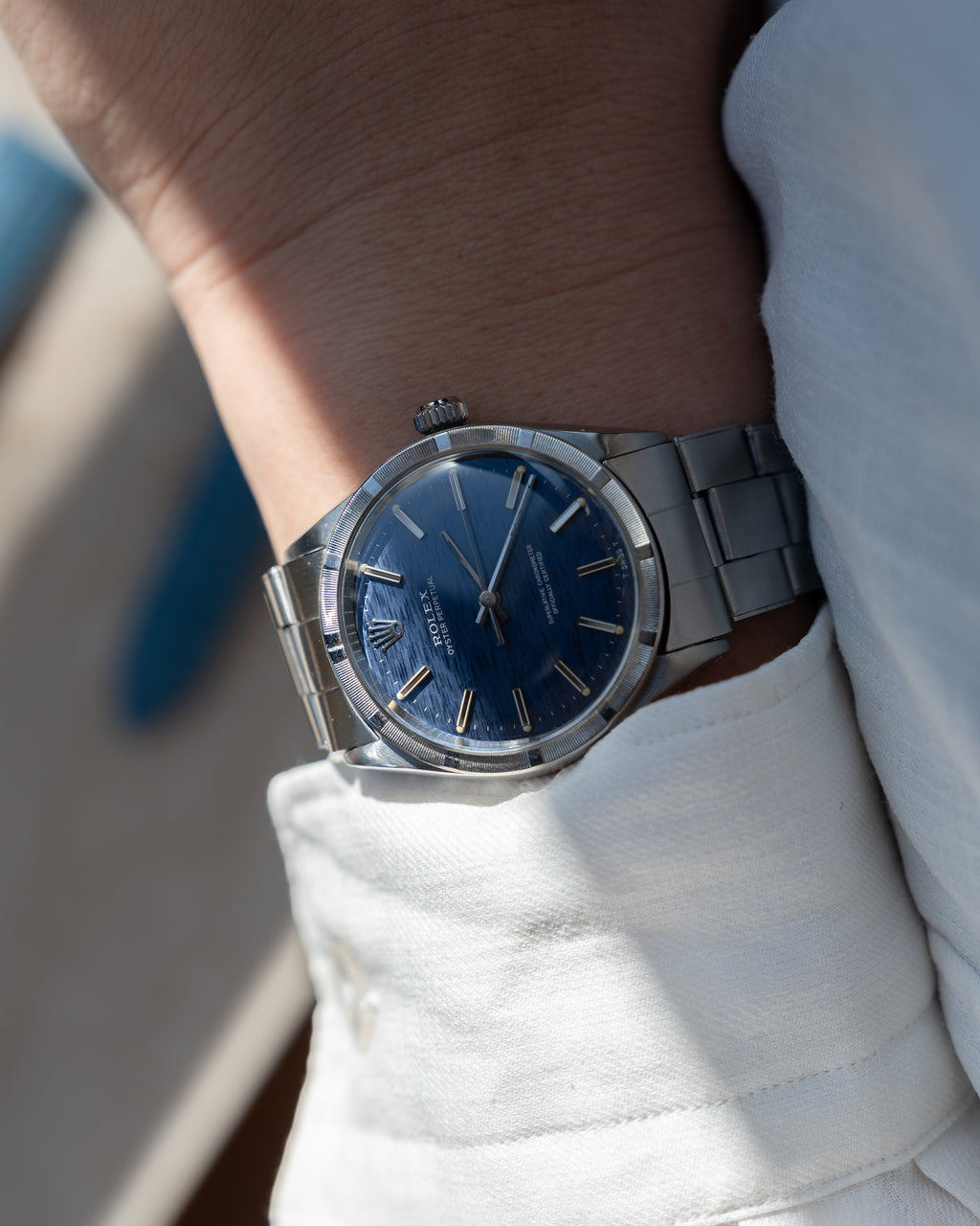 Rolex Oyster Perpetual ref 1007 blue brick dial from 1969