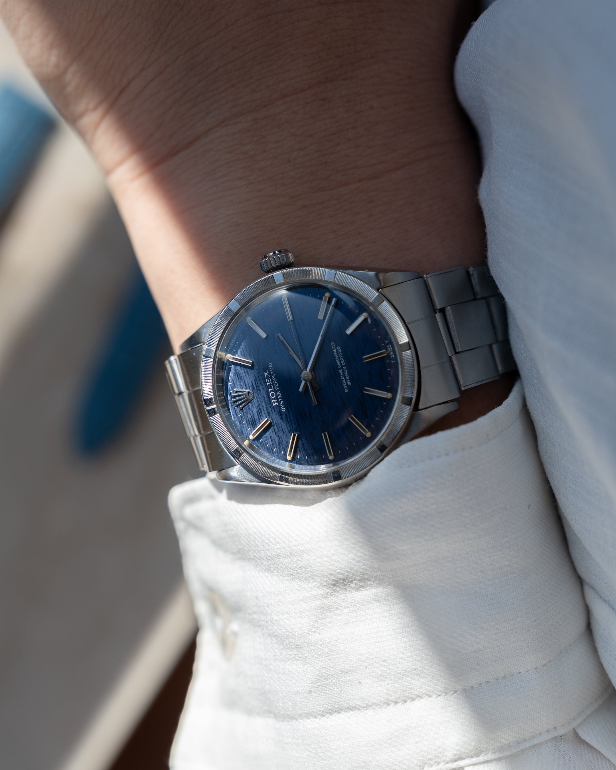 Rolex Oyster Perpetual ref 1007 blue brick dial from 1969