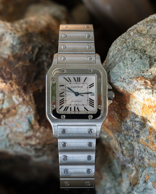Cartier Santos Galbée, reference 2319 in steel, LM size, full set