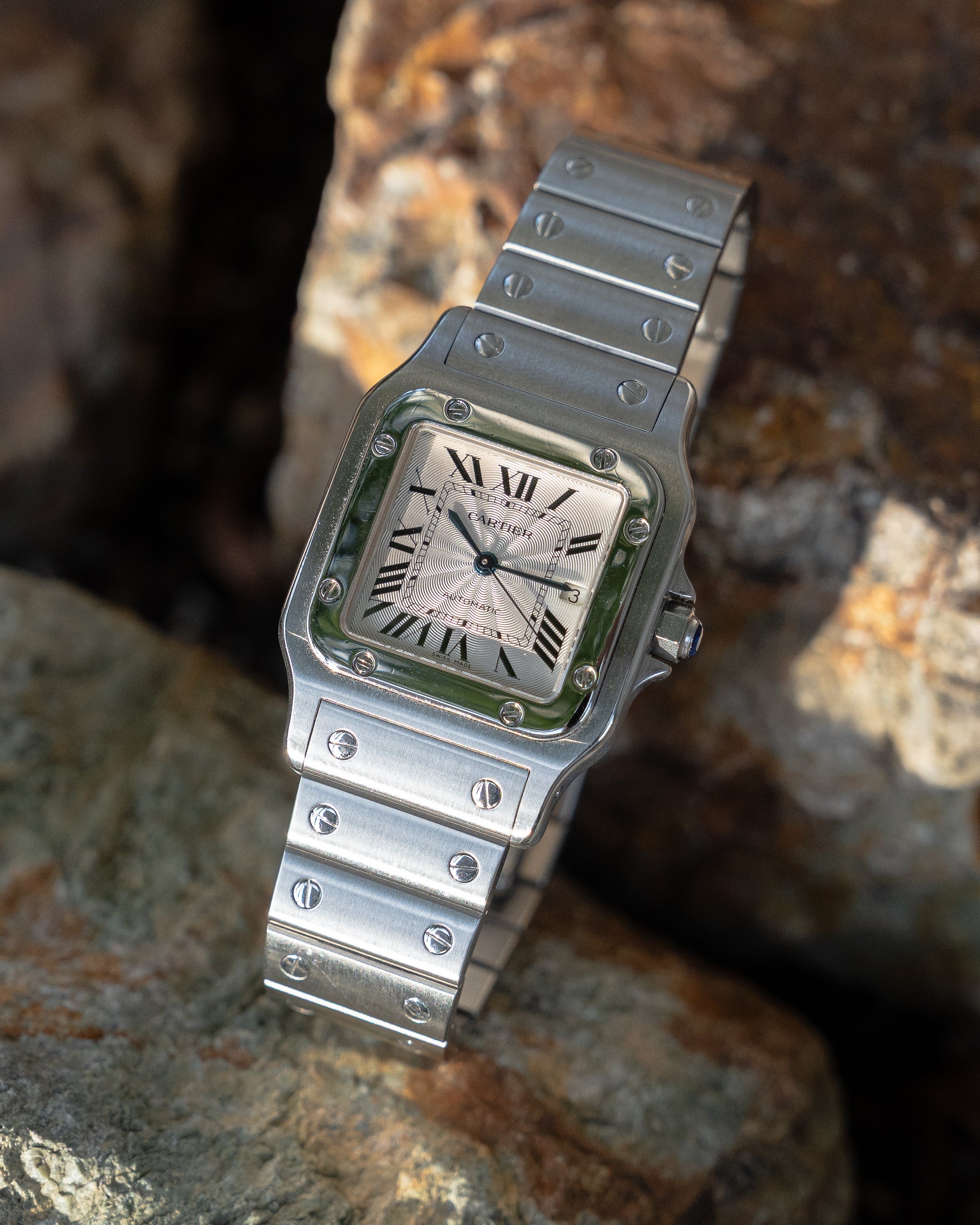 Cartier Santos Galbée, reference 2319 in steel, LM size, full set