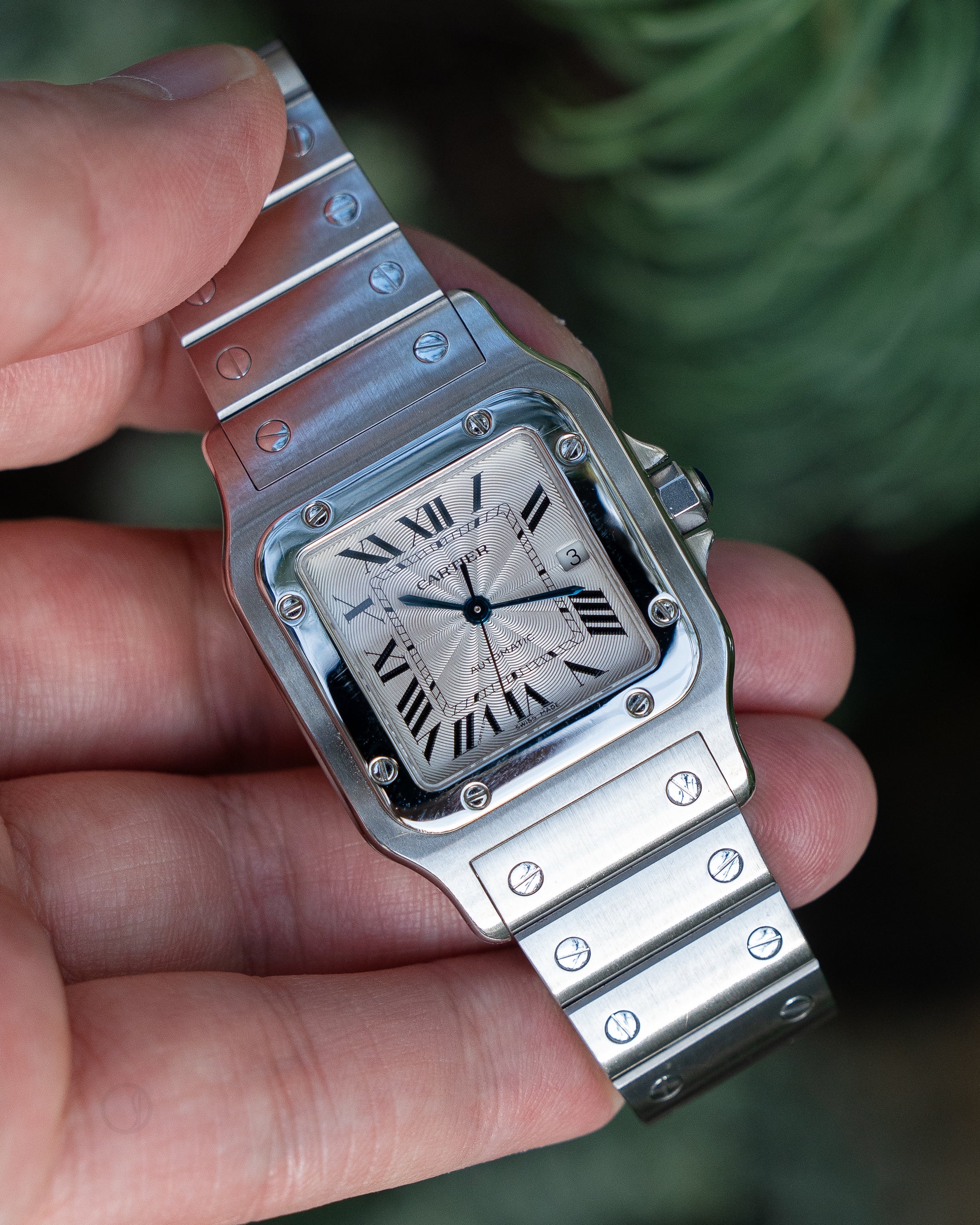 Cartier Santos Galbée, reference 2319 in steel, LM size, full set