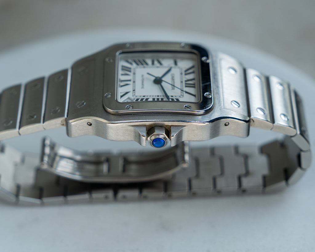 Cartier Santos Galbée reference 2823, XL (extra large size) in steel, full set