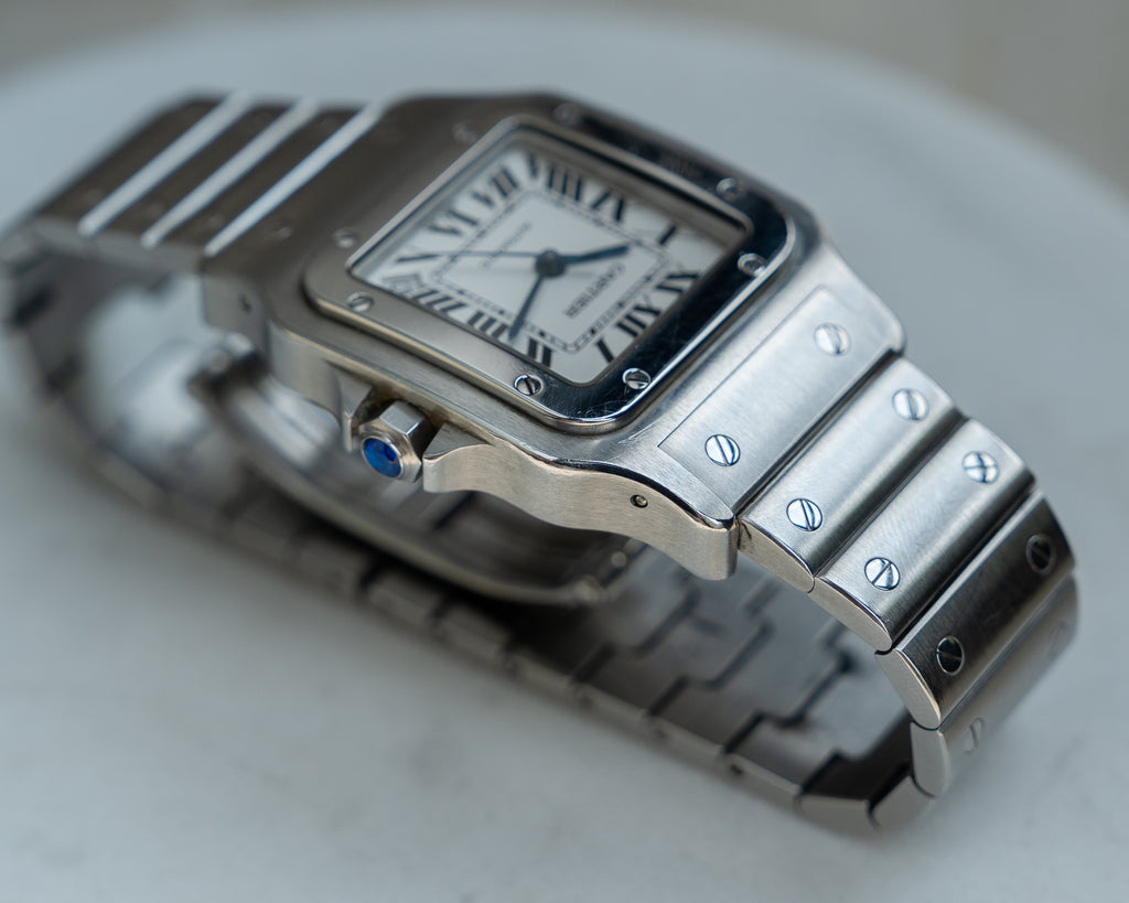 Cartier Santos Galbée reference 2823, XL (extra large size) in steel, full set
