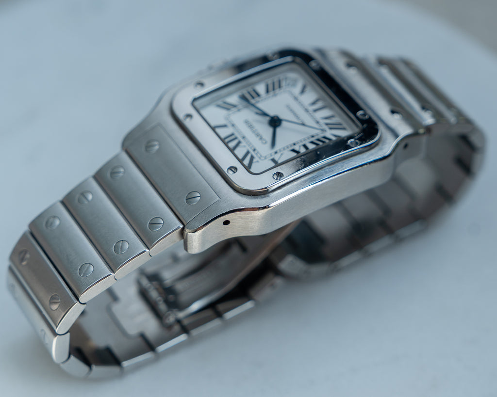 Cartier Santos Galbée reference 2823, XL (extra large size) in steel, full set