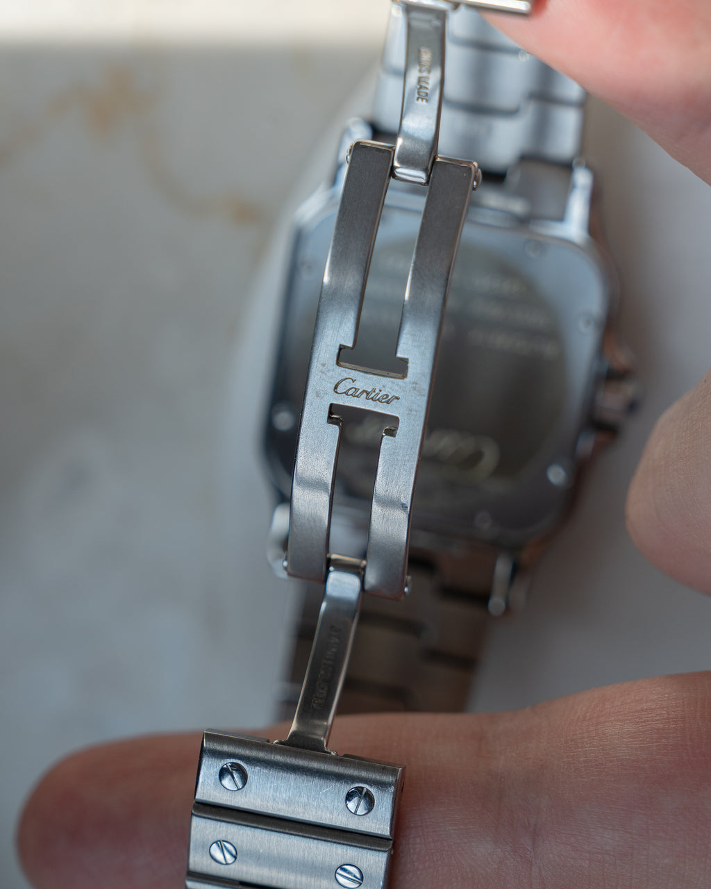Cartier Santos Galbée reference 2823, XL (extra large size) in steel, full set