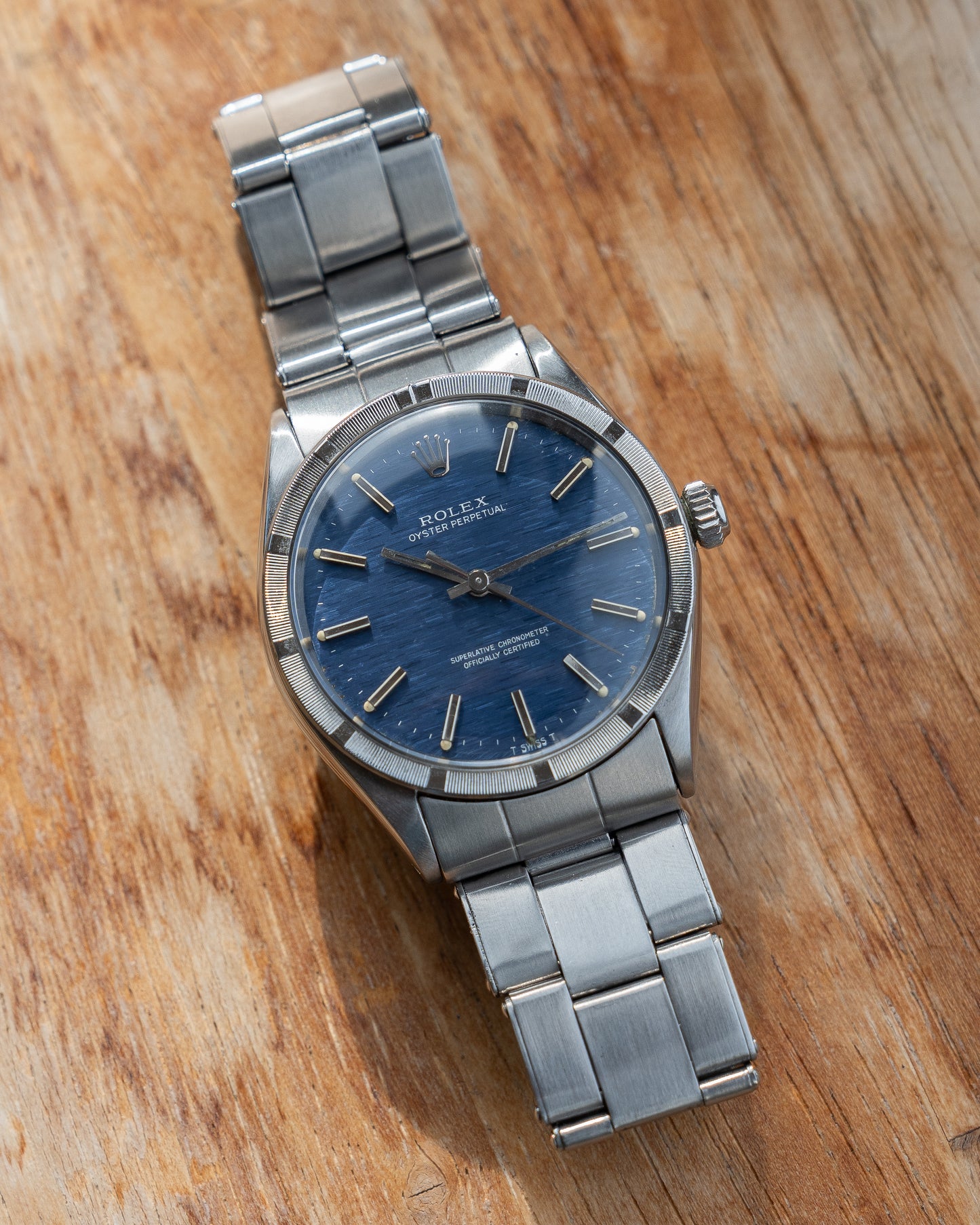 Rolex Oyster Perpetual ref 1007 blue brick dial from 1969