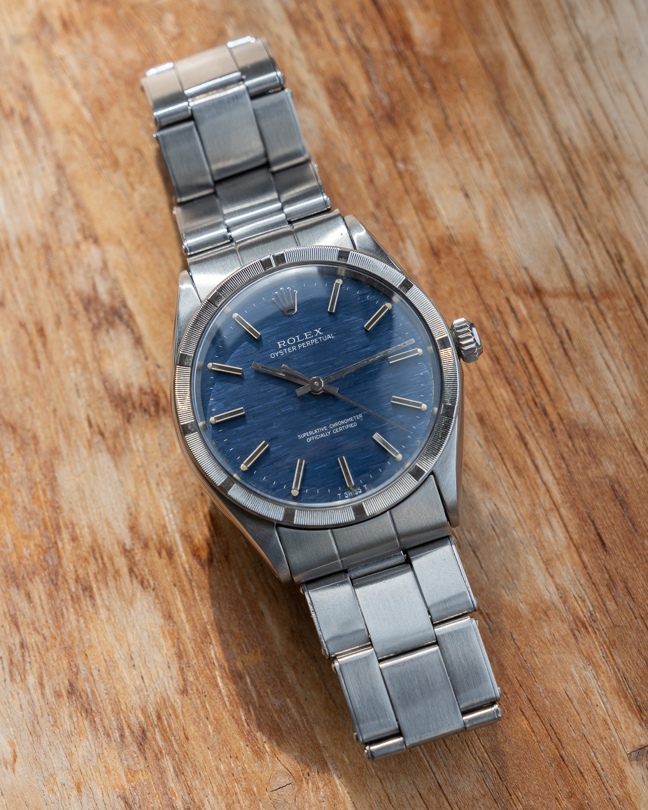 Rolex Oyster Perpetual ref 1007 blue brick dial from 1969