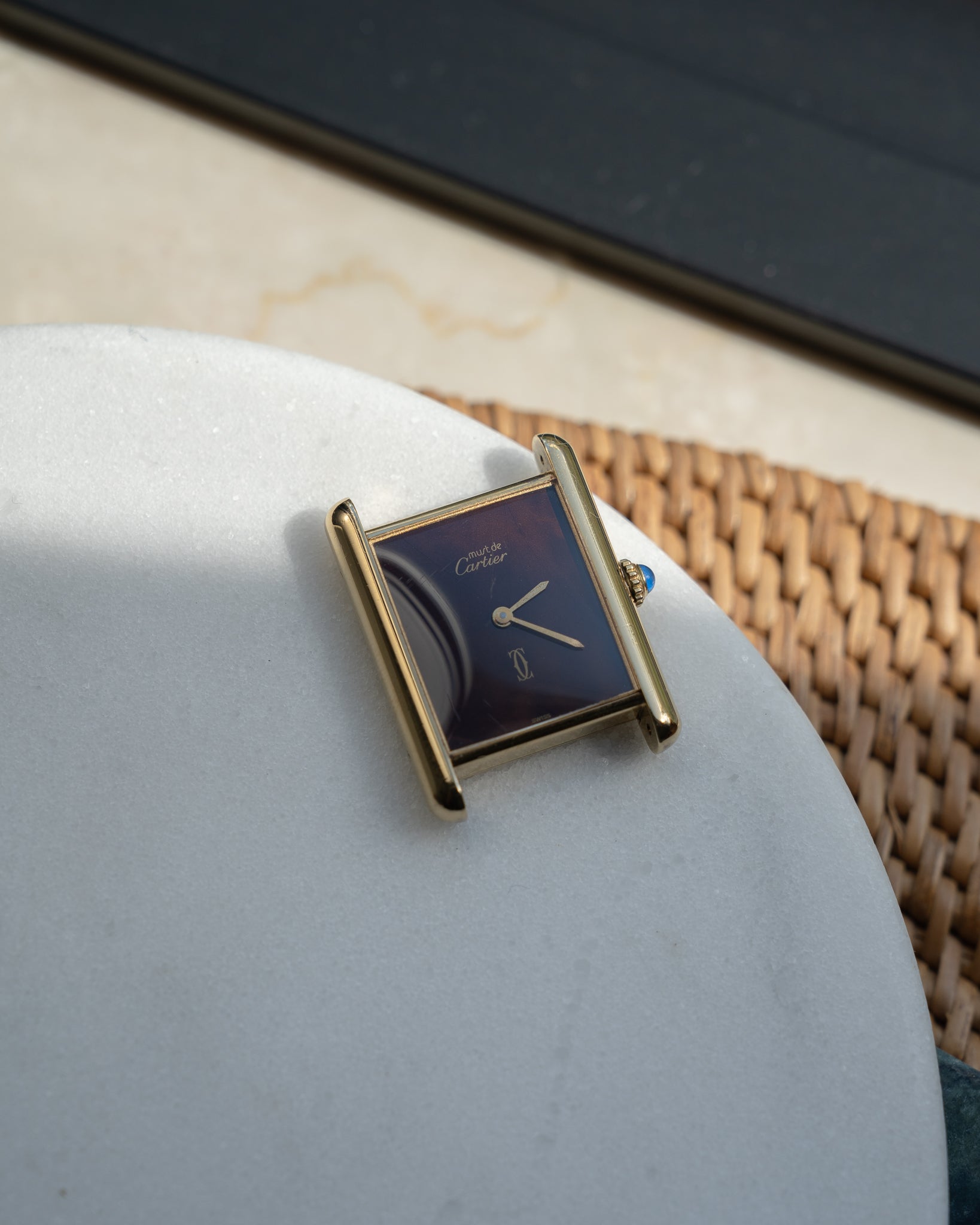 Cartier Must Tank Brown "Wood" effect Lacquer Dial, LM mechanical movement
