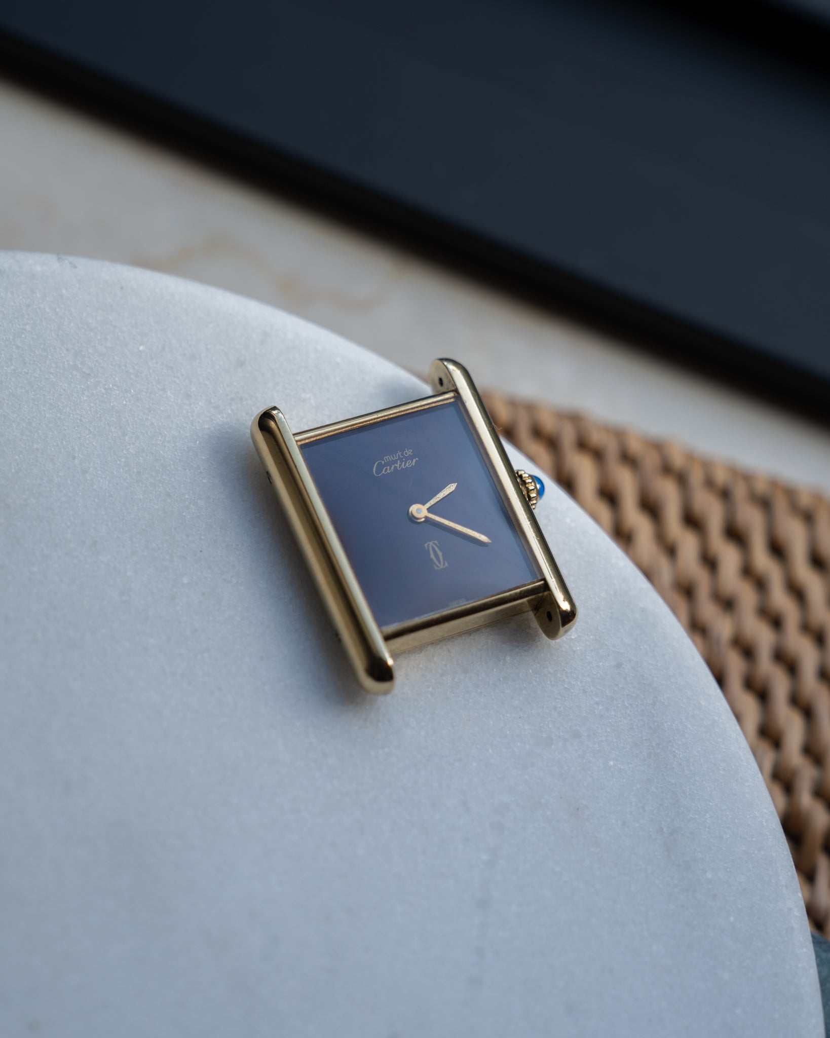 Cartier Must Tank Brown "Wood" effect Lacquer Dial, LM mechanical movement