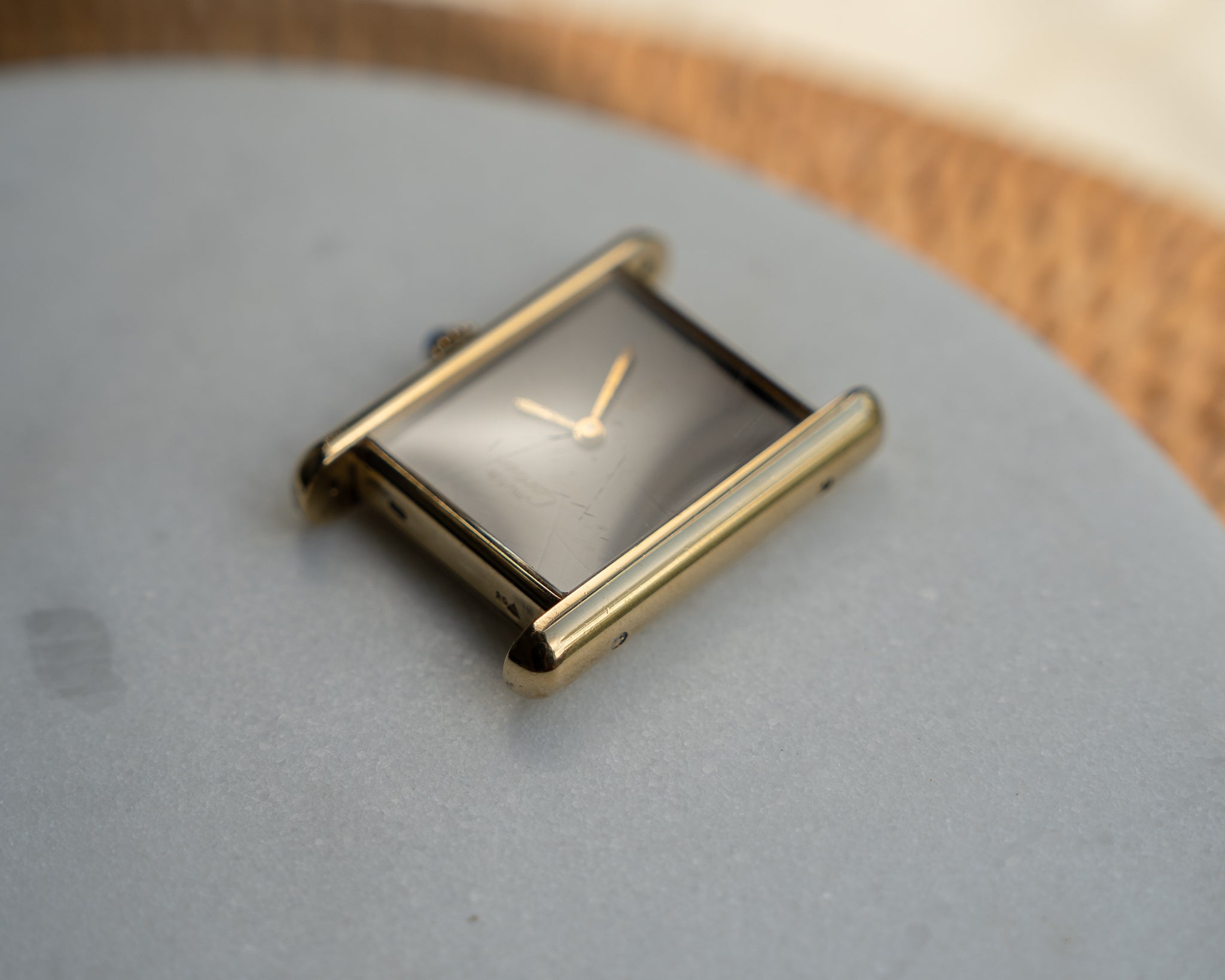 Cartier Must Tank Brown "Wood" effect Lacquer Dial, LM mechanical movement