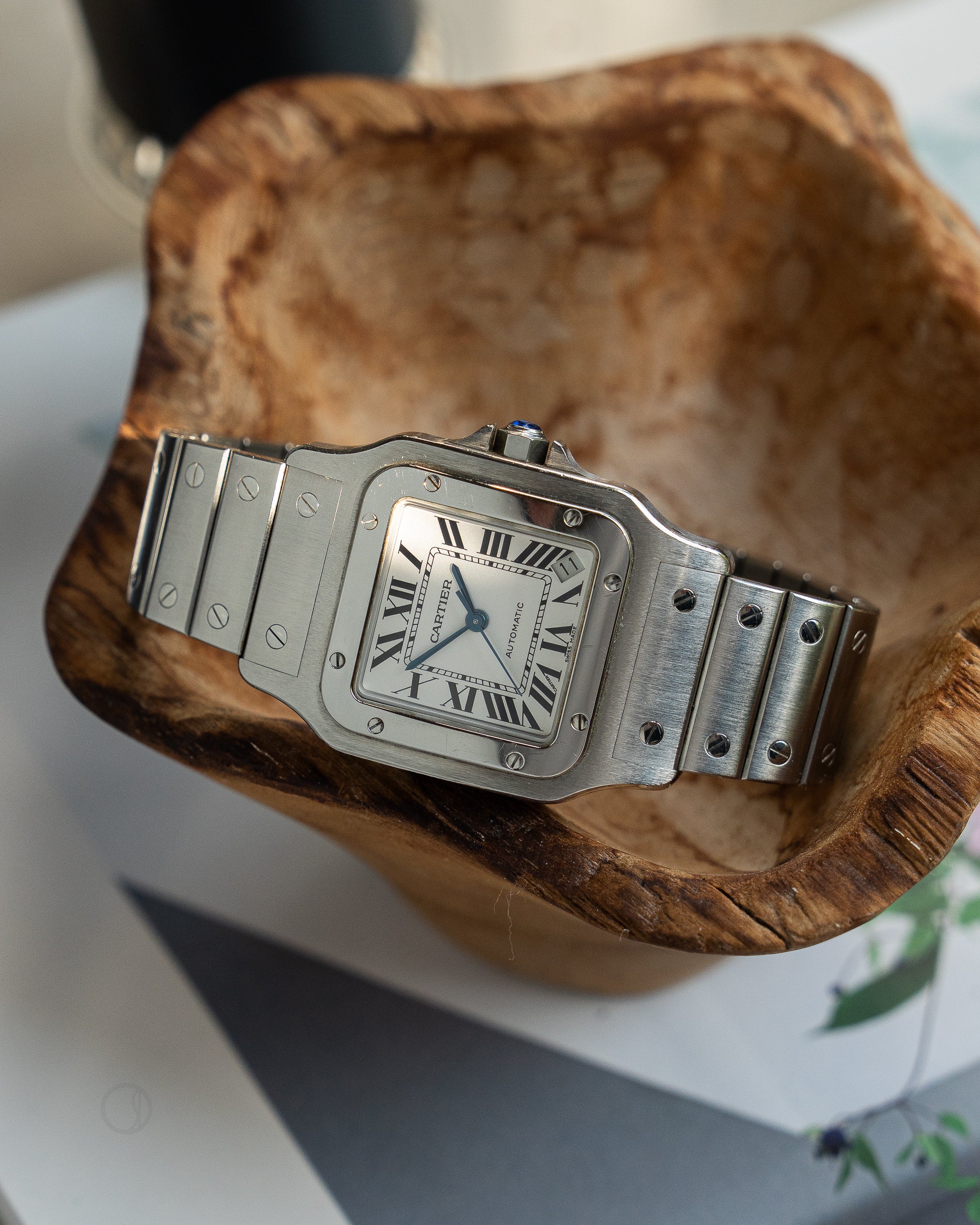 Cartier Santos Galbée reference 2823, XL (extra large size) in steel, full set