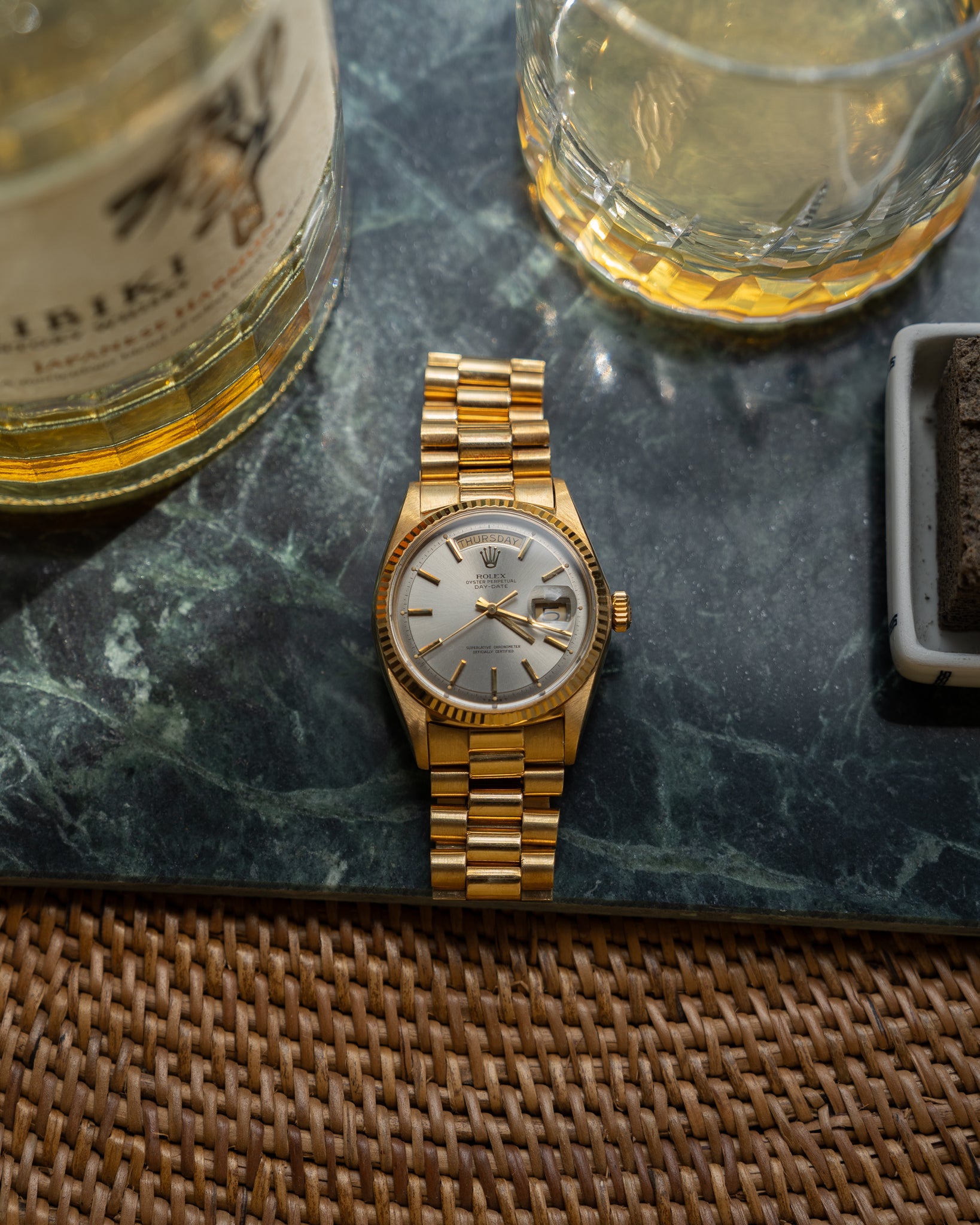 Rolex Day-Date in Yellow Gold ref 1803 Grey Dial 1971 on President bracelet