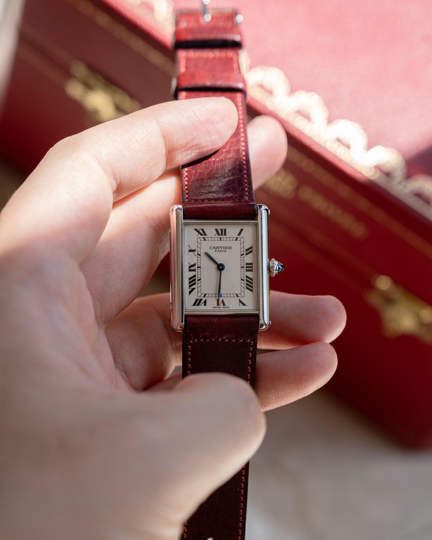 Cartier Tank Louis in platinum, CPCP "Collection Prive", box & guarantee (Price on Request)