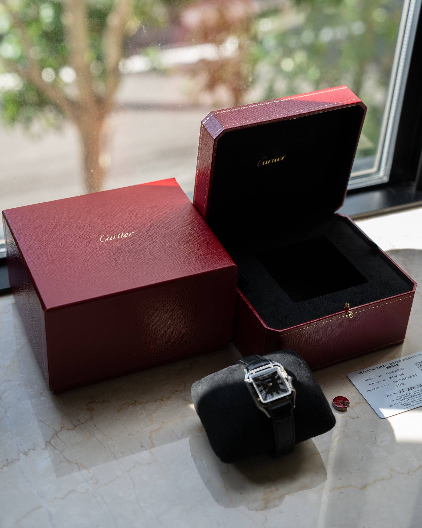 Cartier Santos Dumont WSSA0046 - black lacquer - full set