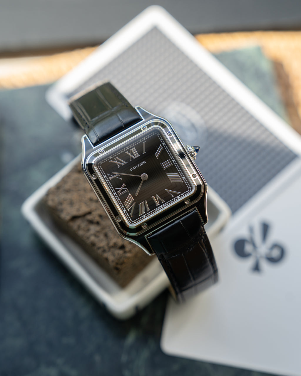 Cartier Santos Dumont WSSA0046 - black lacquer - full set