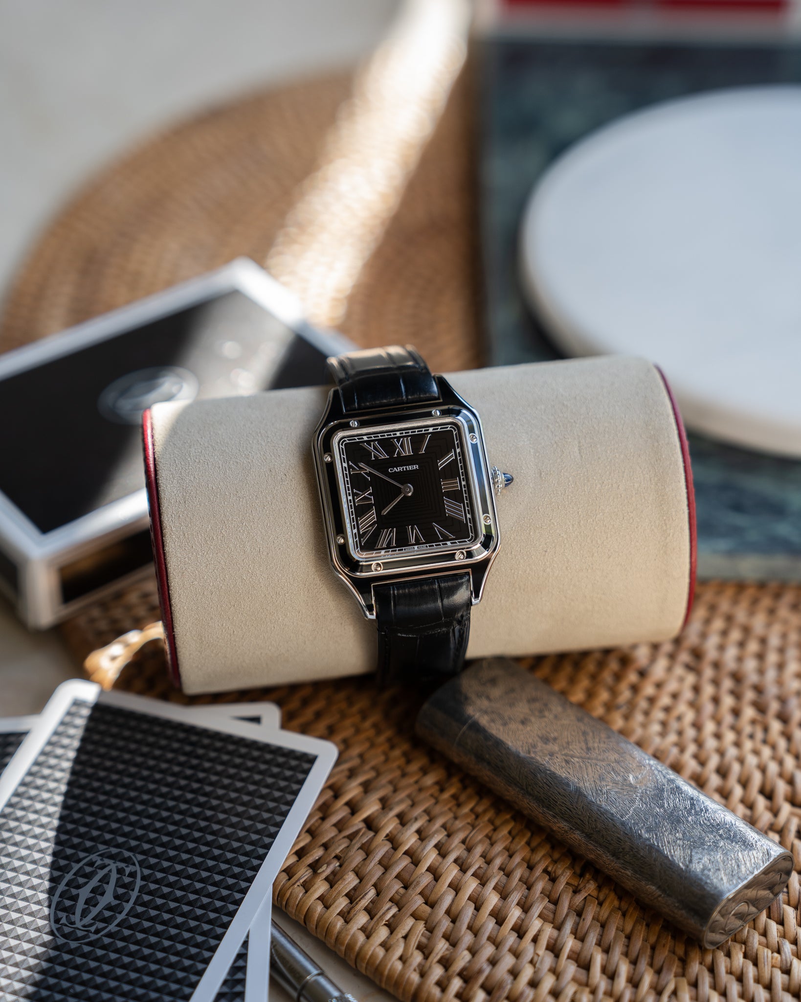 Cartier Santos Dumont WSSA0046 - black lacquer - full set