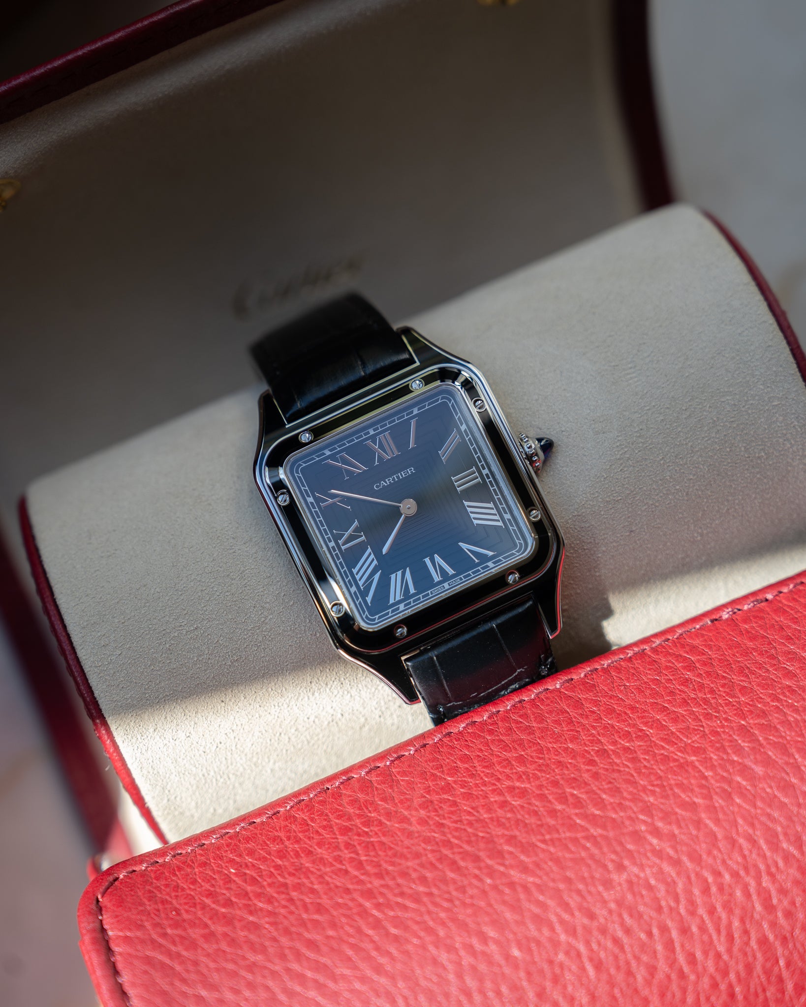 Cartier Santos Dumont WSSA0046 - black lacquer - full set