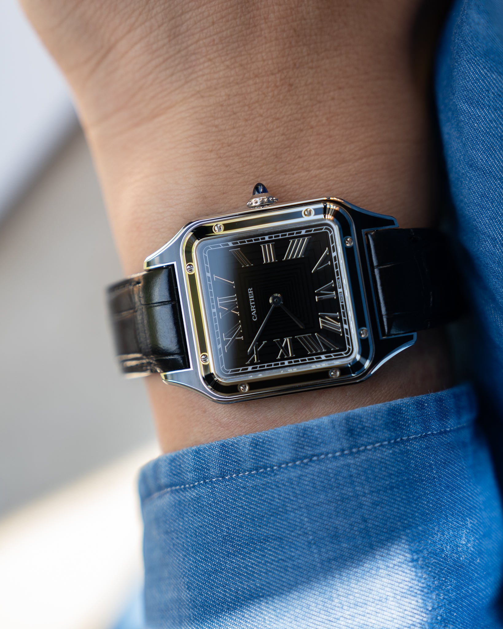 Cartier Santos Dumont WSSA0046 - black lacquer - full set