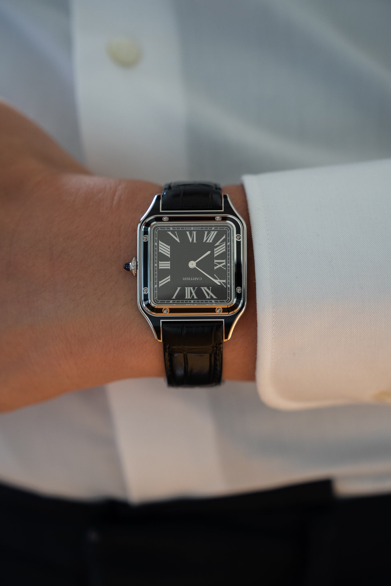 Cartier Santos Dumont WSSA0046 - black lacquer - full set