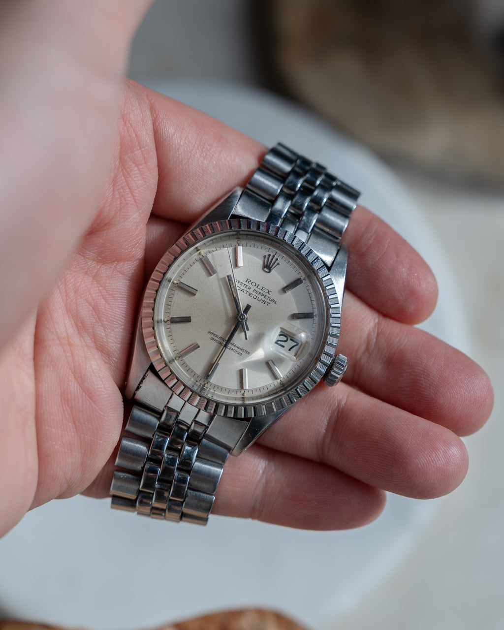 Rolex Datejust ref 1603 in steel, silver dial