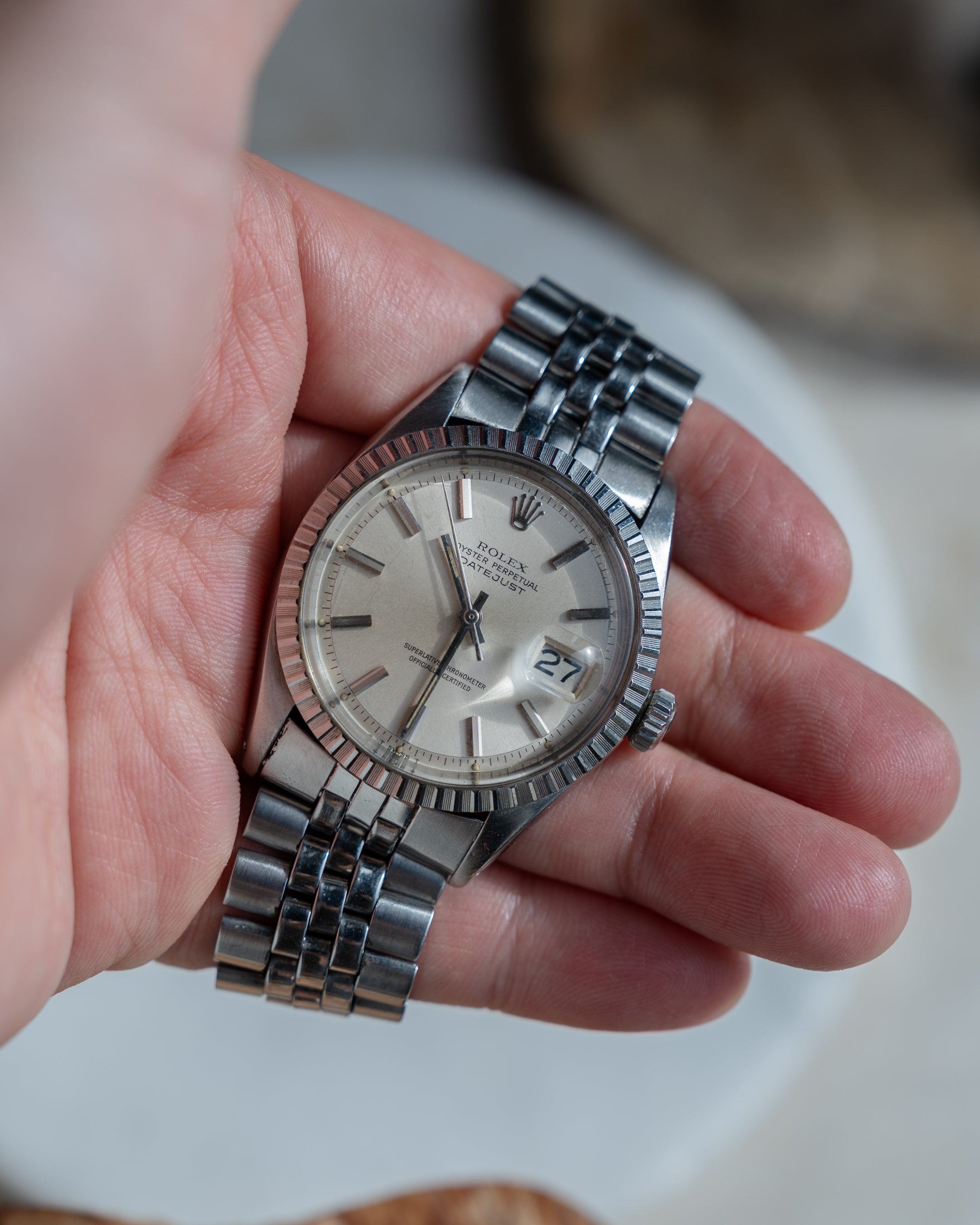 Rolex Datejust ref 1603 in steel, silver dial