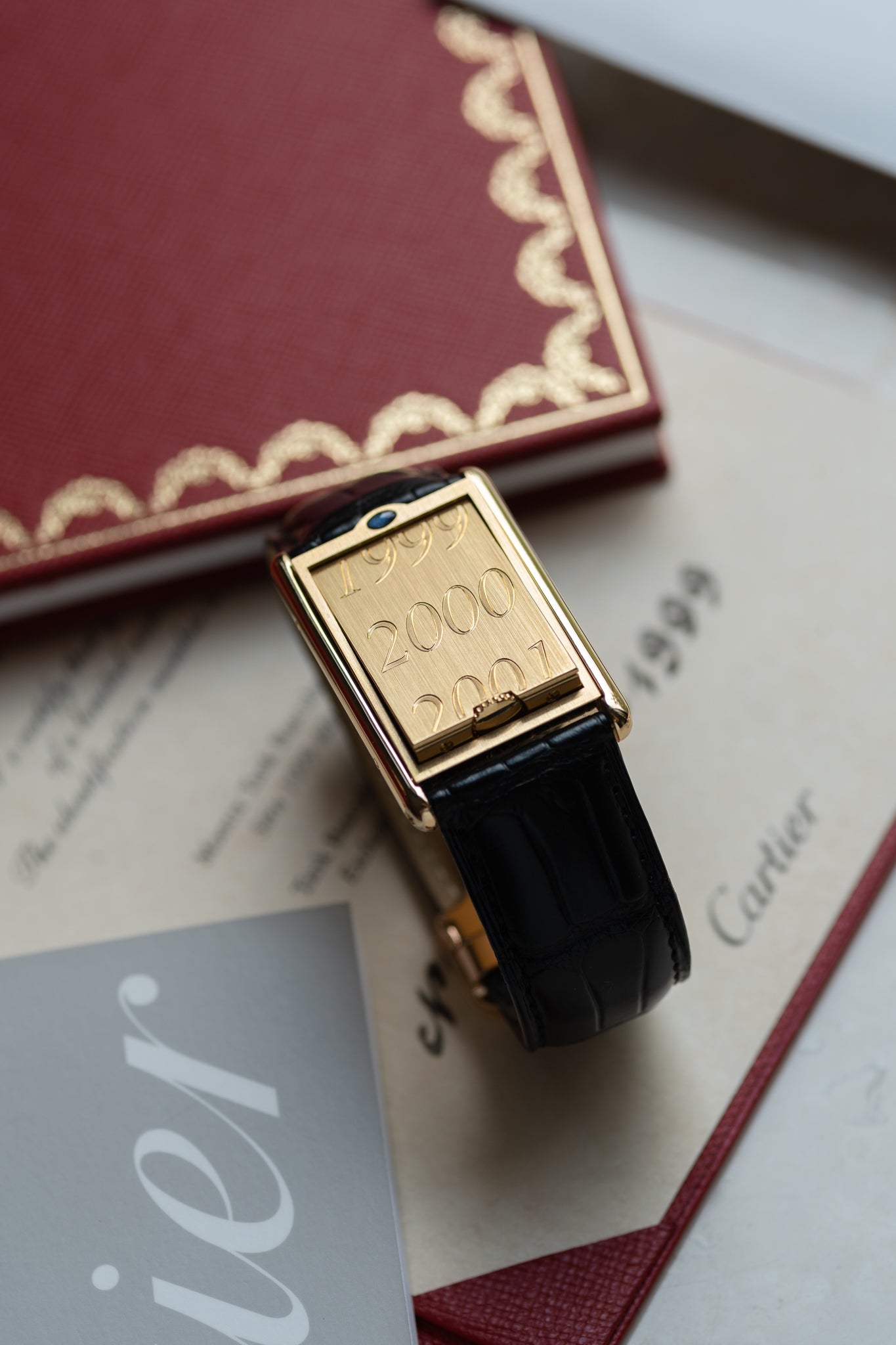 Cartier Tank Basculante CPCP Millenium Limited Edition in Yellow