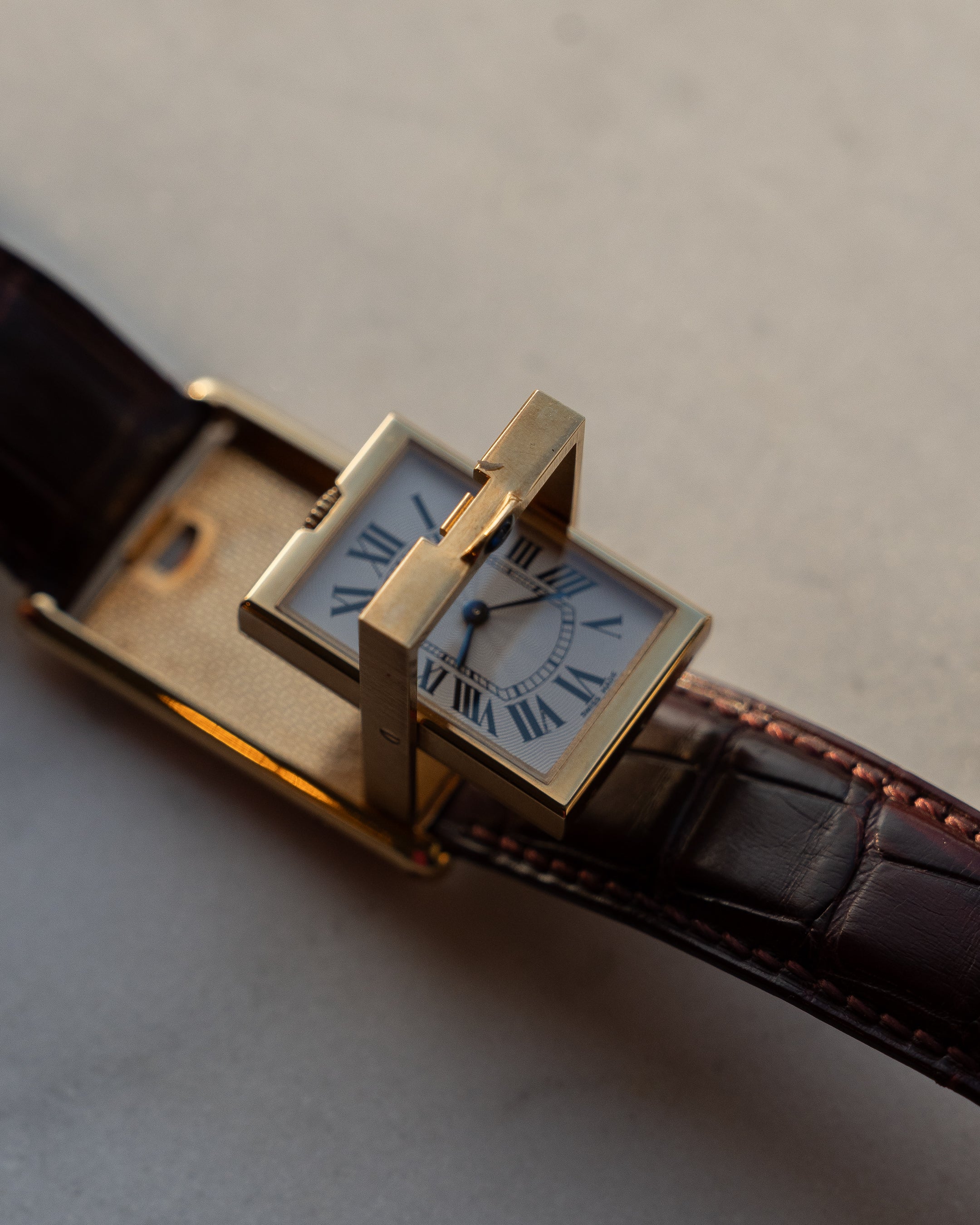 Cartier Tank Basculante CPCP "Collection Prive", Millenium Limited Edition ref 2391 in Yellow Gold, full set
