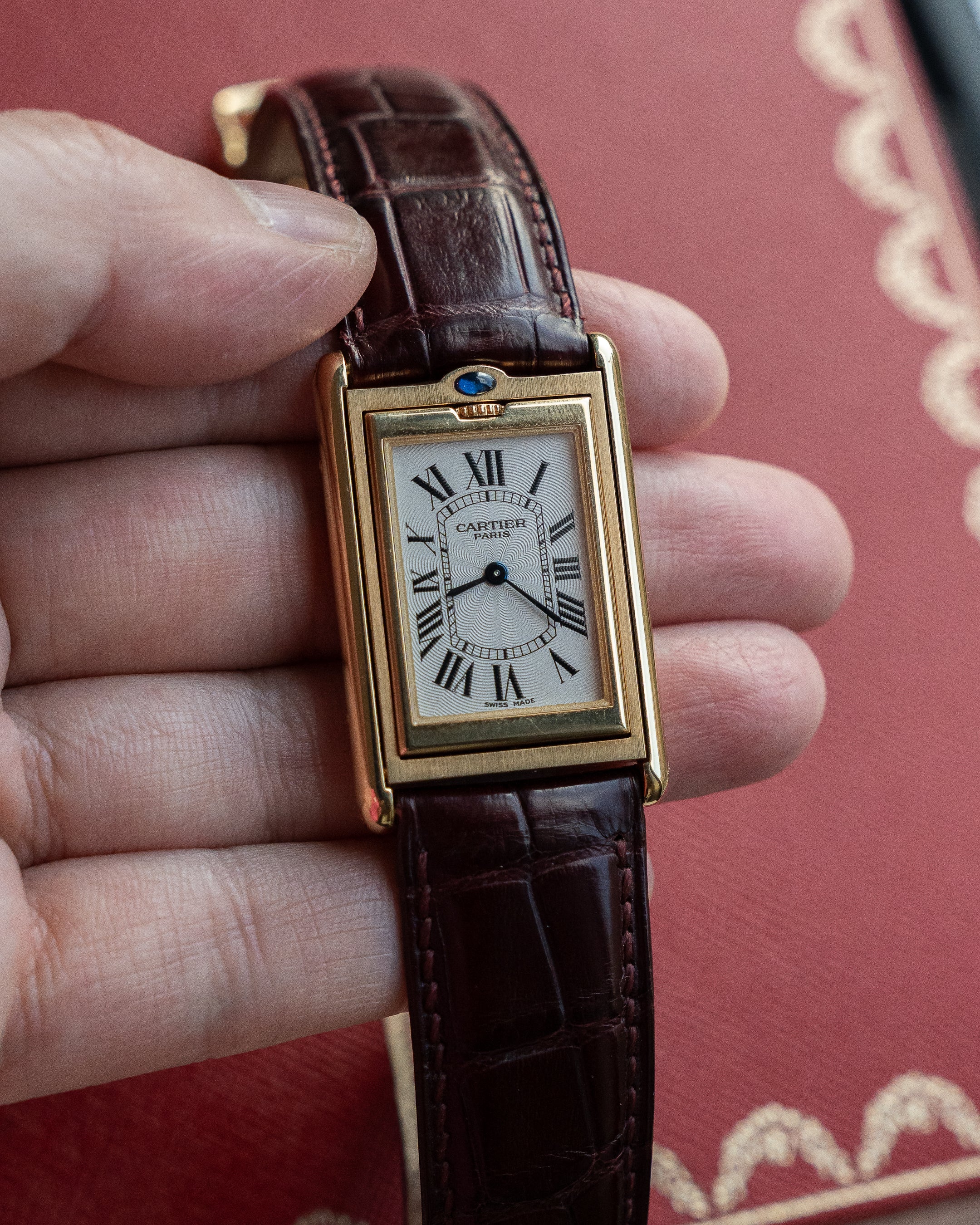 Cartier Tank Basculante CPCP "Collection Prive", Millenium Limited Edition ref 2391 in Yellow Gold, full set