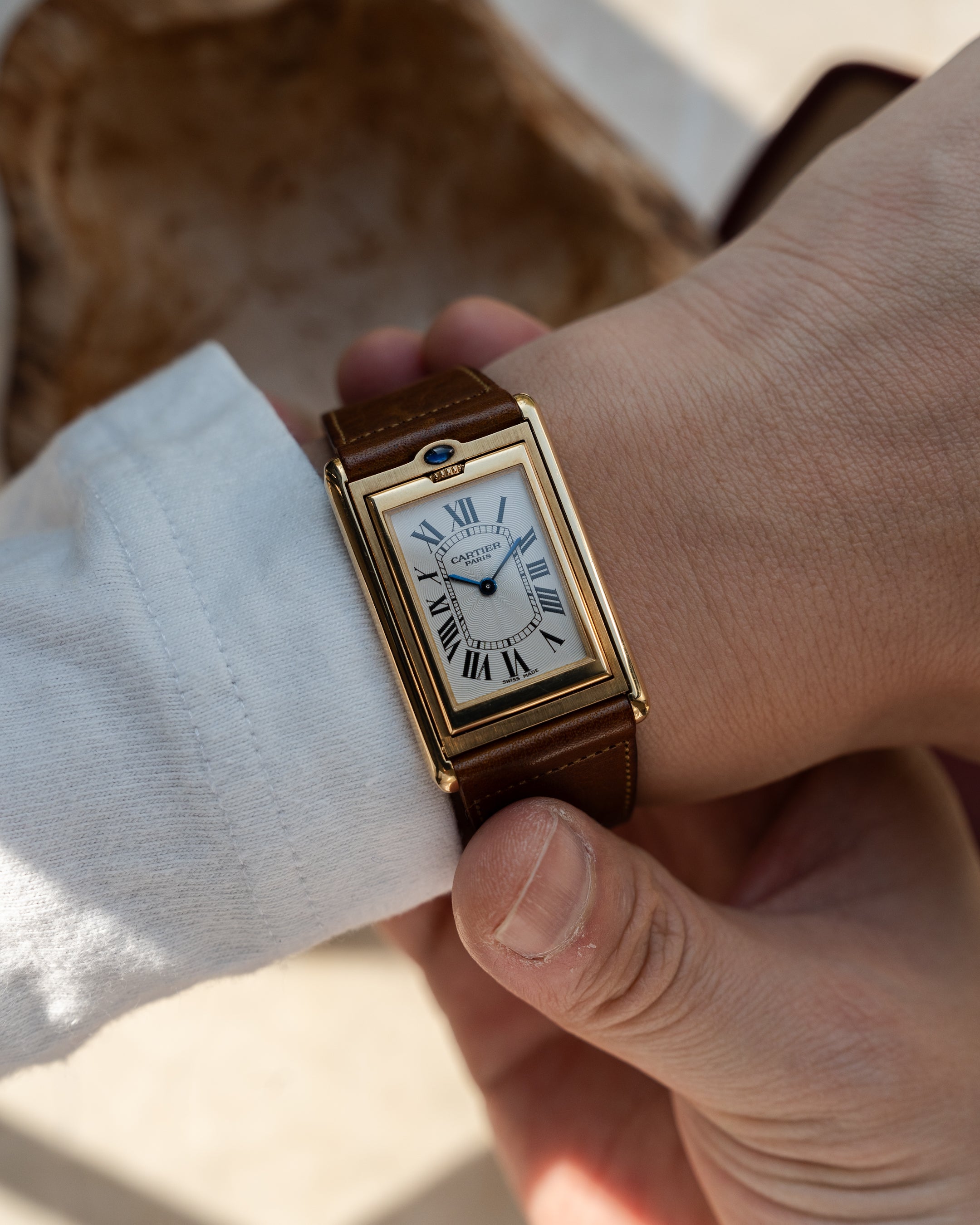 Cartier Tank Basculante CPCP "Collection Prive", Millenium Limited Edition ref 2391 in Yellow Gold, full set