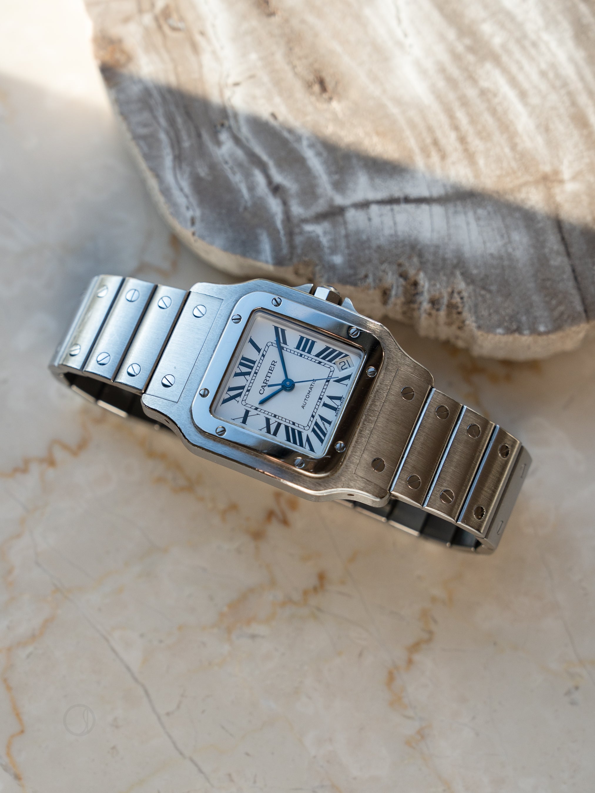 Cartier Santos Galbée reference 2823, XL (extra large size) in steel, full set
