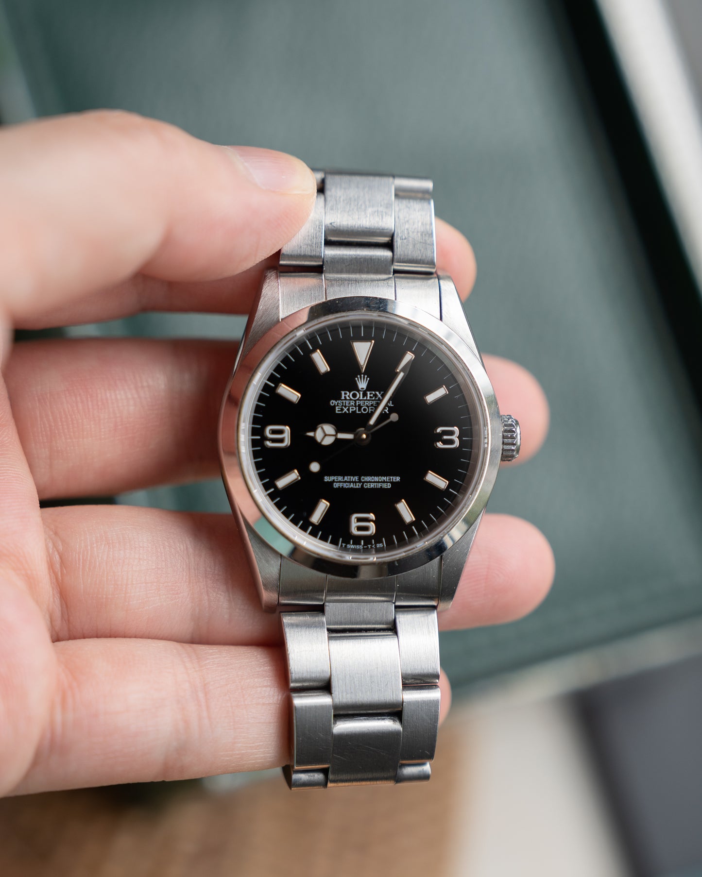 Rolex Explorer I reference 14270, T-Swiss dial T serial from 1996