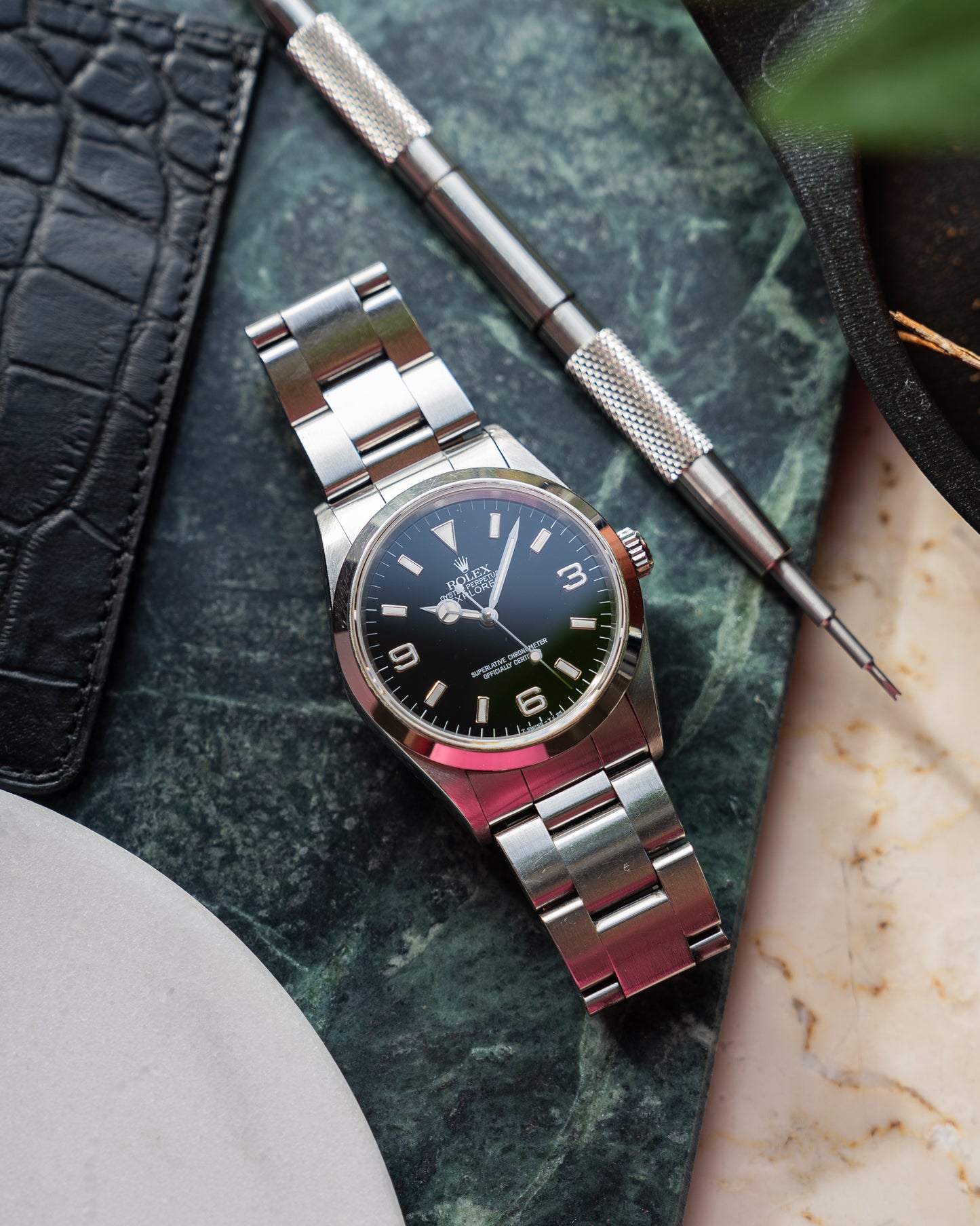 Rolex Explorer I reference 14270, T-Swiss dial T serial from 1996