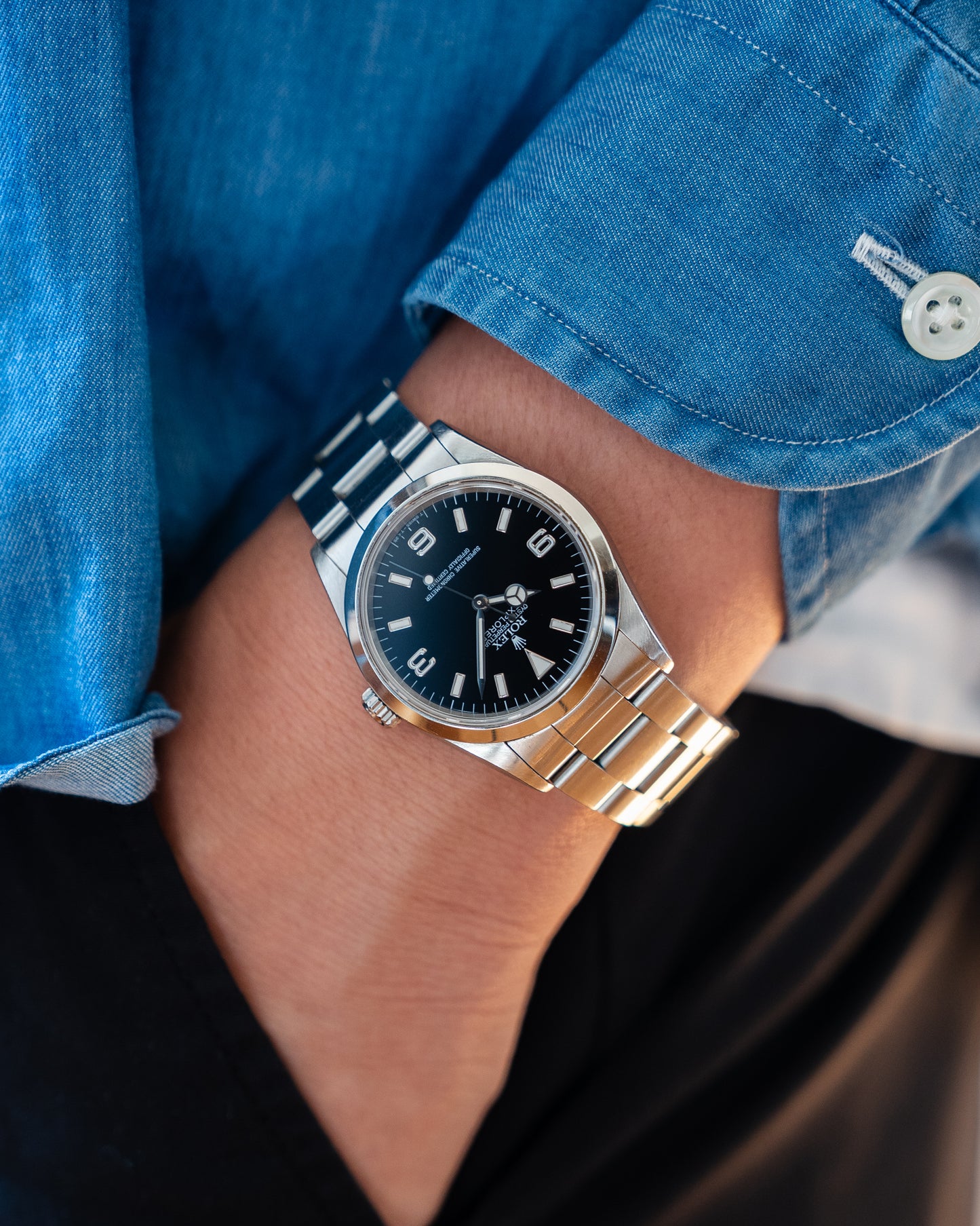Rolex Explorer I reference 14270, T-Swiss dial T serial from 1996
