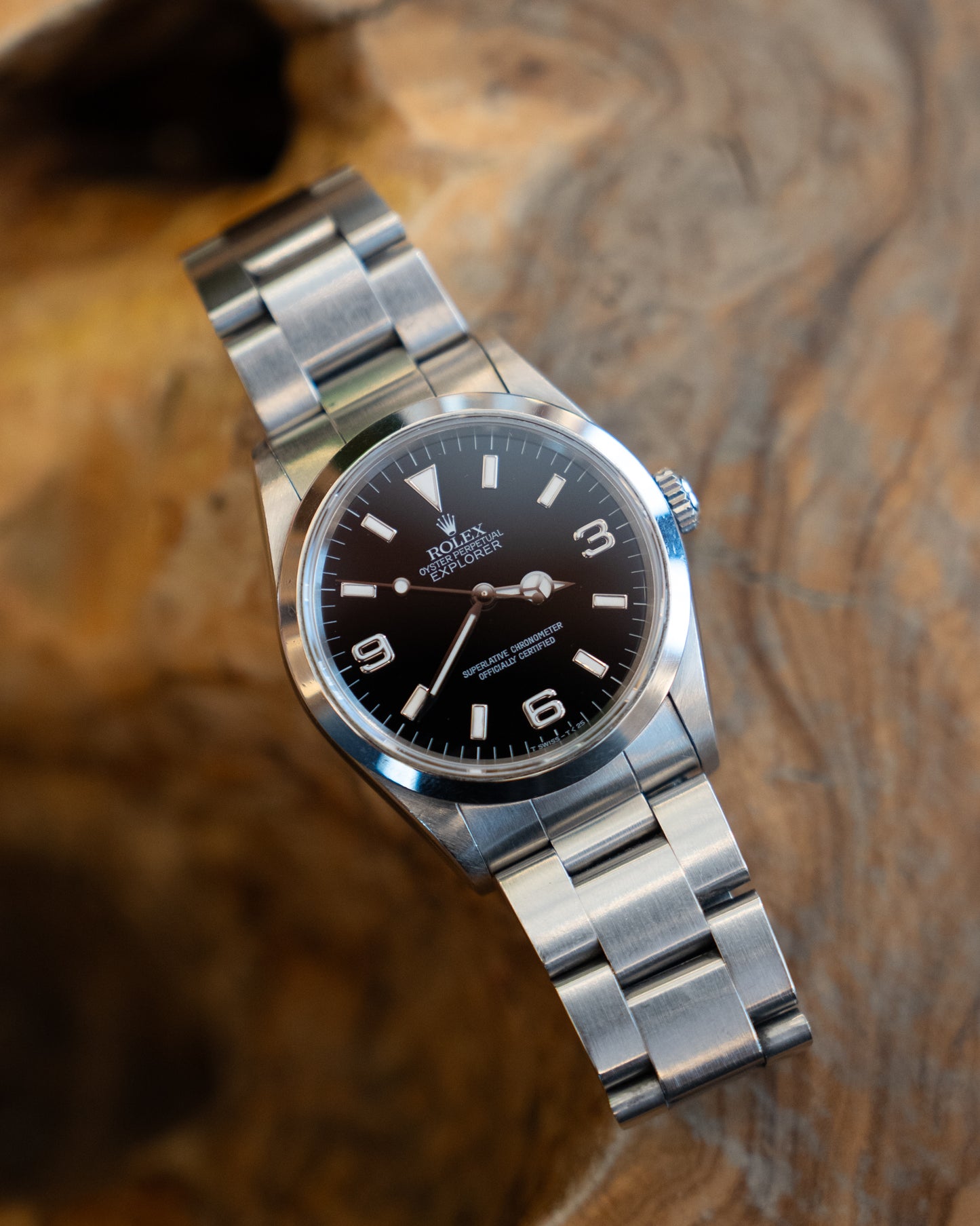 Rolex Explorer I reference 14270, T-Swiss dial T serial from 1996