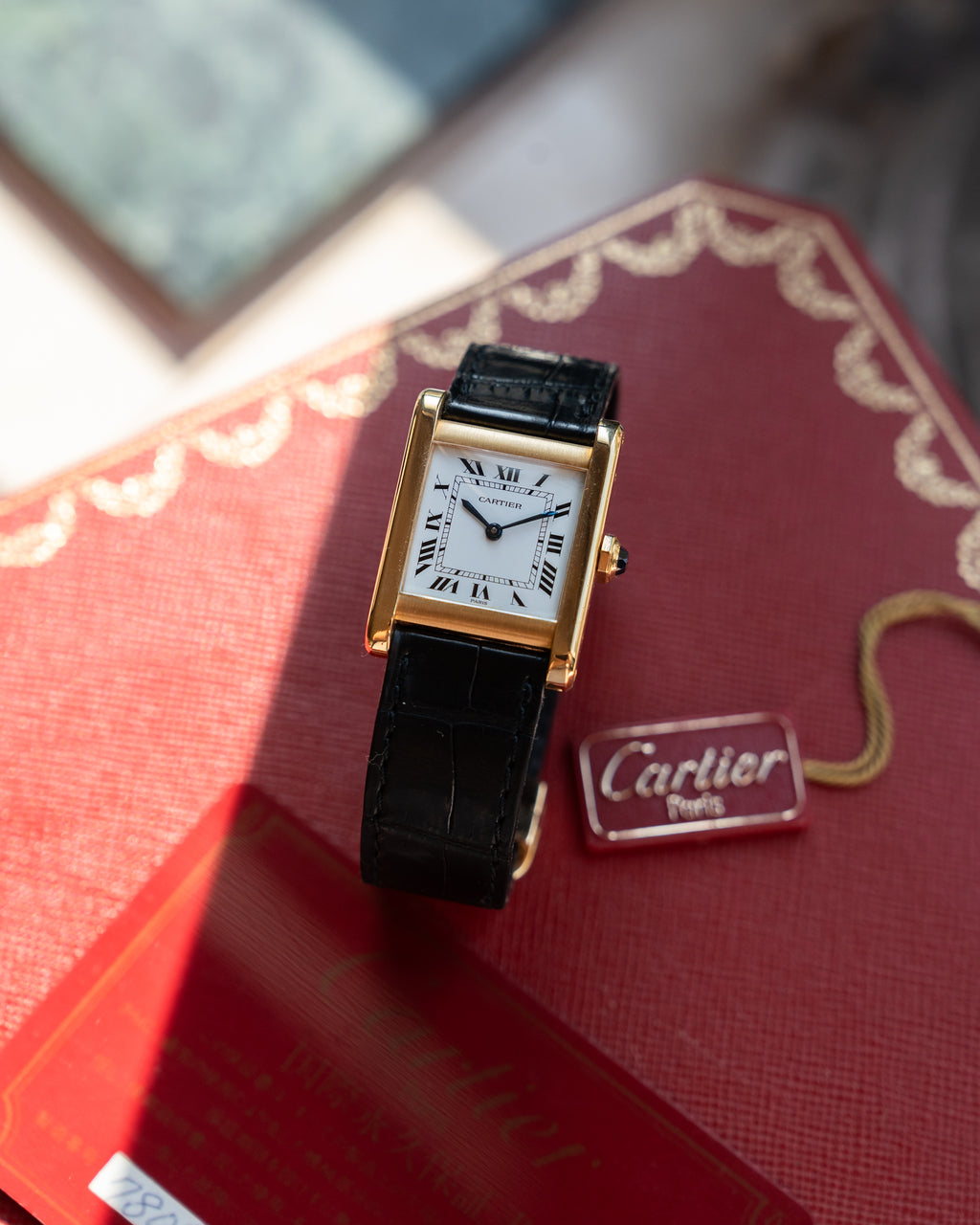 Cartier Tank Normale ref 78092 in yellow gold, full set, life time guarantee card