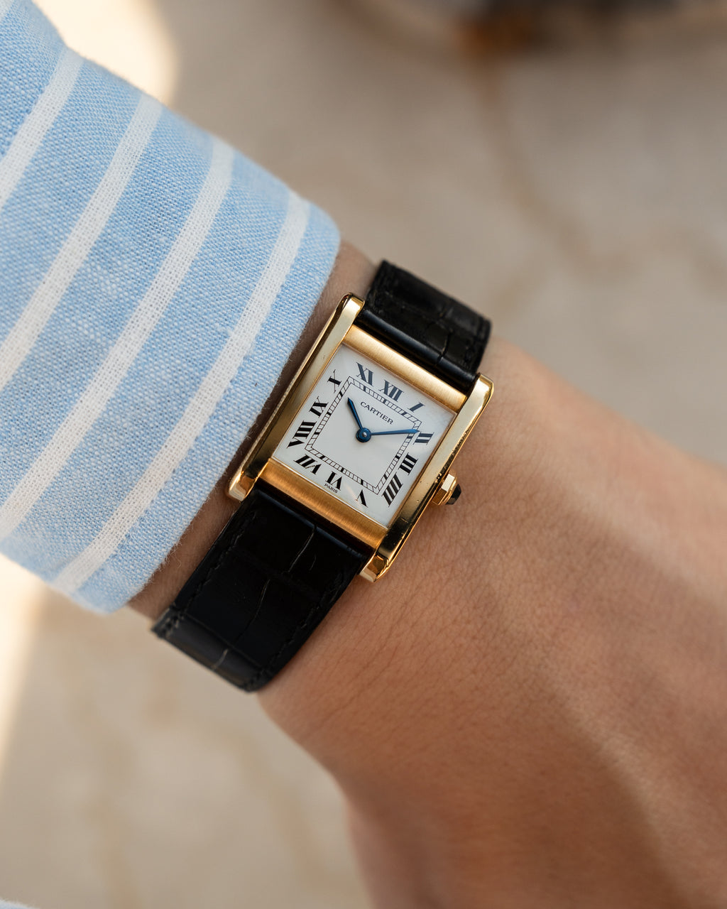 Cartier Tank Normale ref 78092 in yellow gold, full set, life time guarantee card