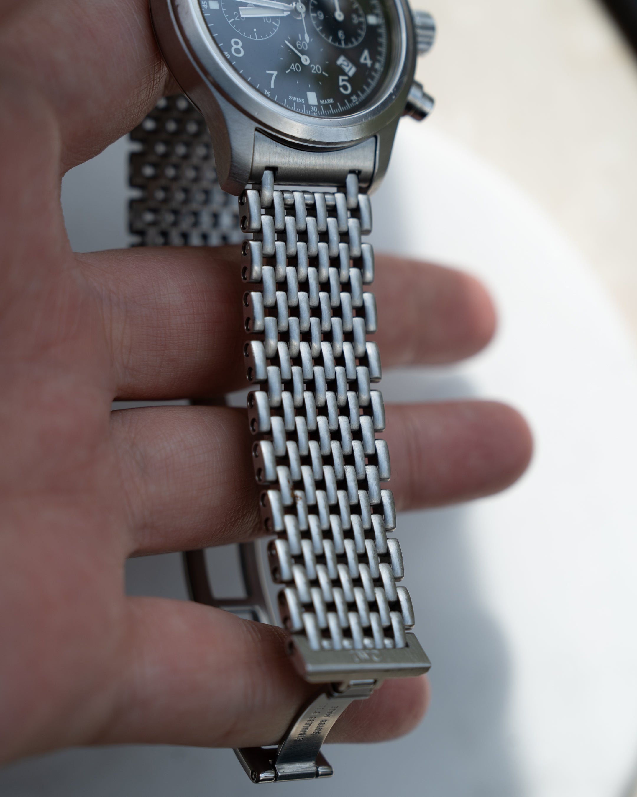 IWC Fliegerchronograph ref. 3741 mecha-quartz with original bracelet