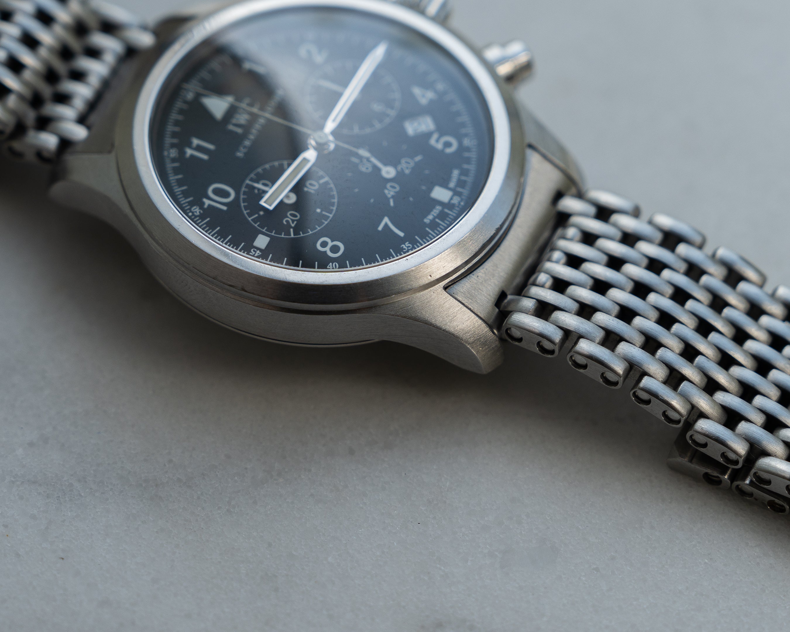 IWC Fliegerchronograph ref. 3741 mecha-quartz with original bracelet