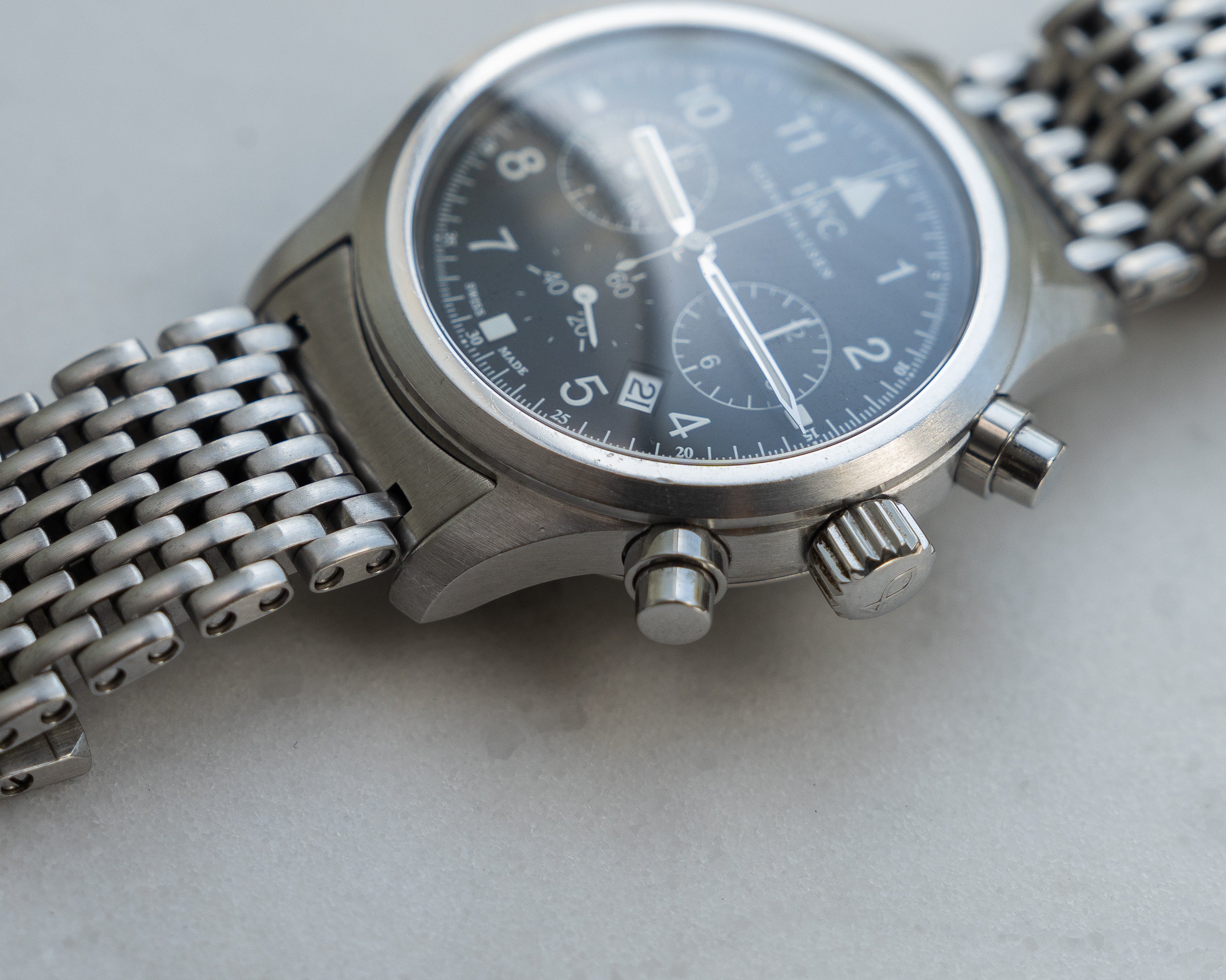 IWC Fliegerchronograph ref. 3741 mecha-quartz with original bracelet