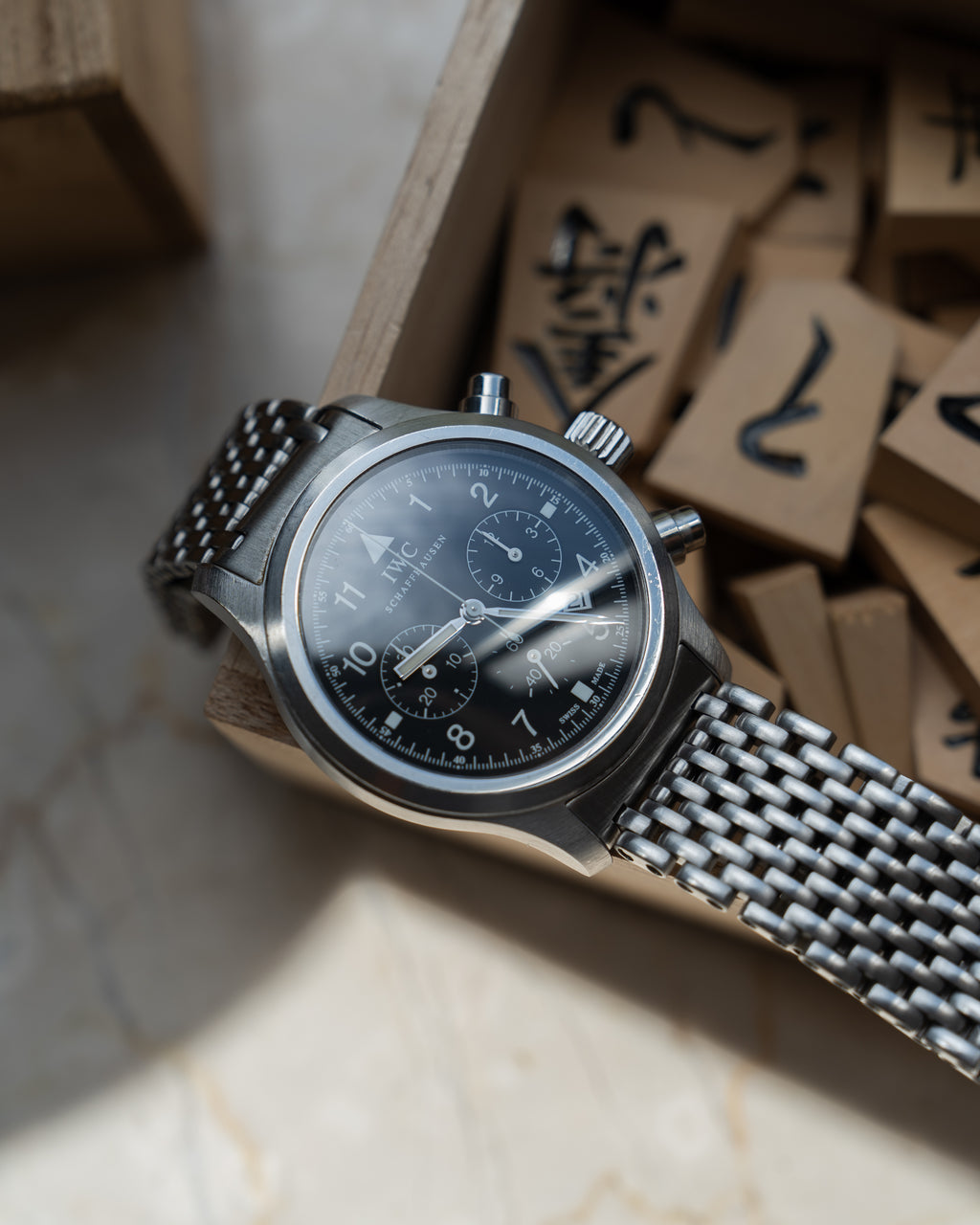 IWC Fliegerchronograph ref. 3741 mecha-quartz with original bracelet