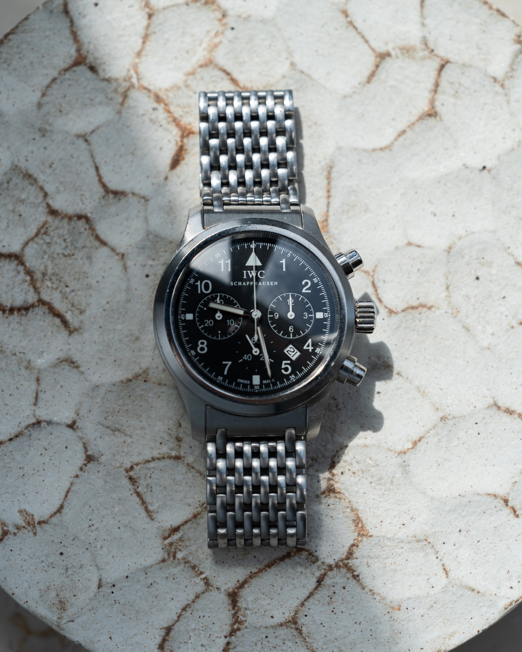 IWC Fliegerchronograph ref. 3741 mecha-quartz with original bracelet ...