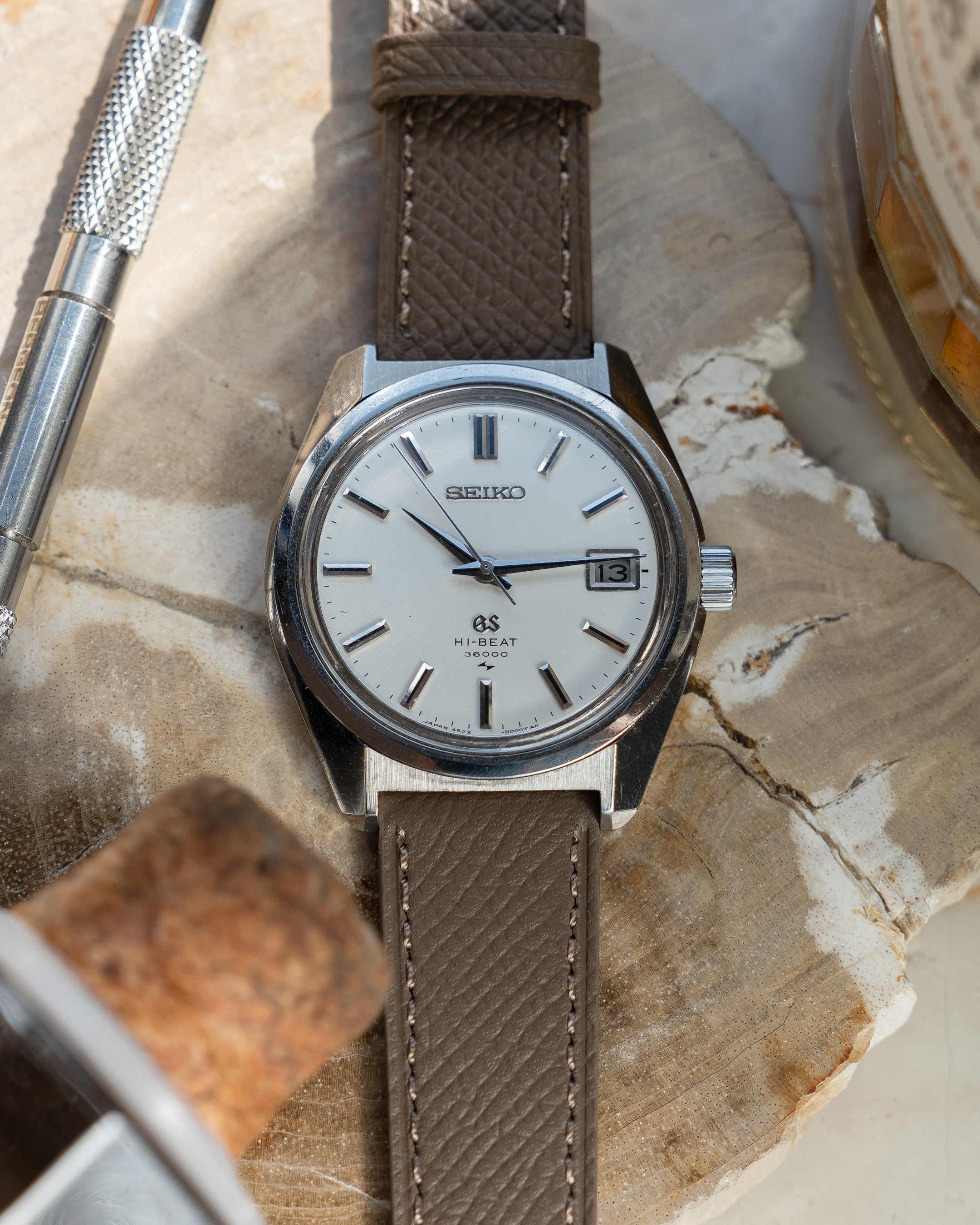 Grand Seiko 4522-8000 in steel, hibeat 1971 Toshiba commemorative