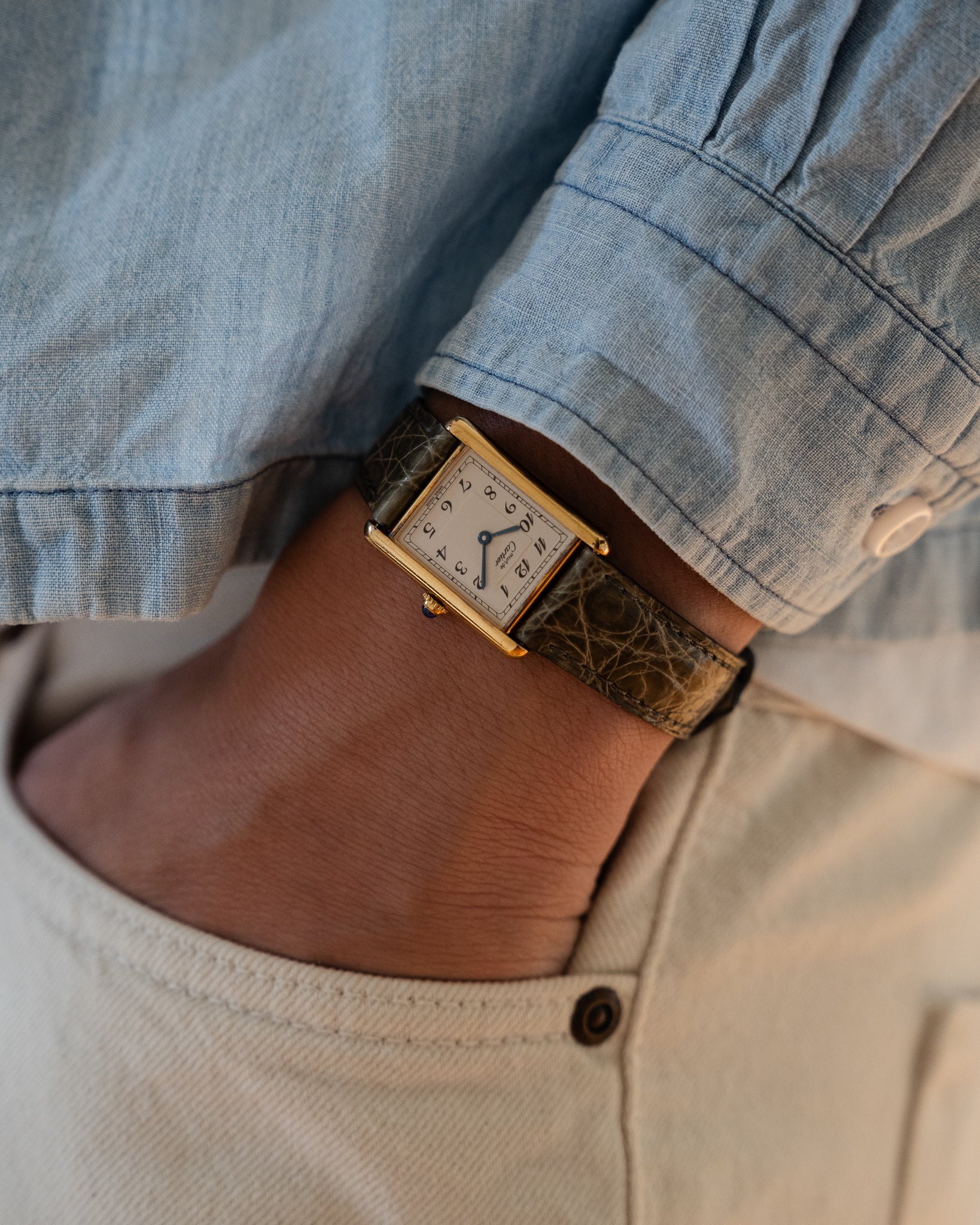 Must de Cartier Tank LM- Breguet Numeral white dial