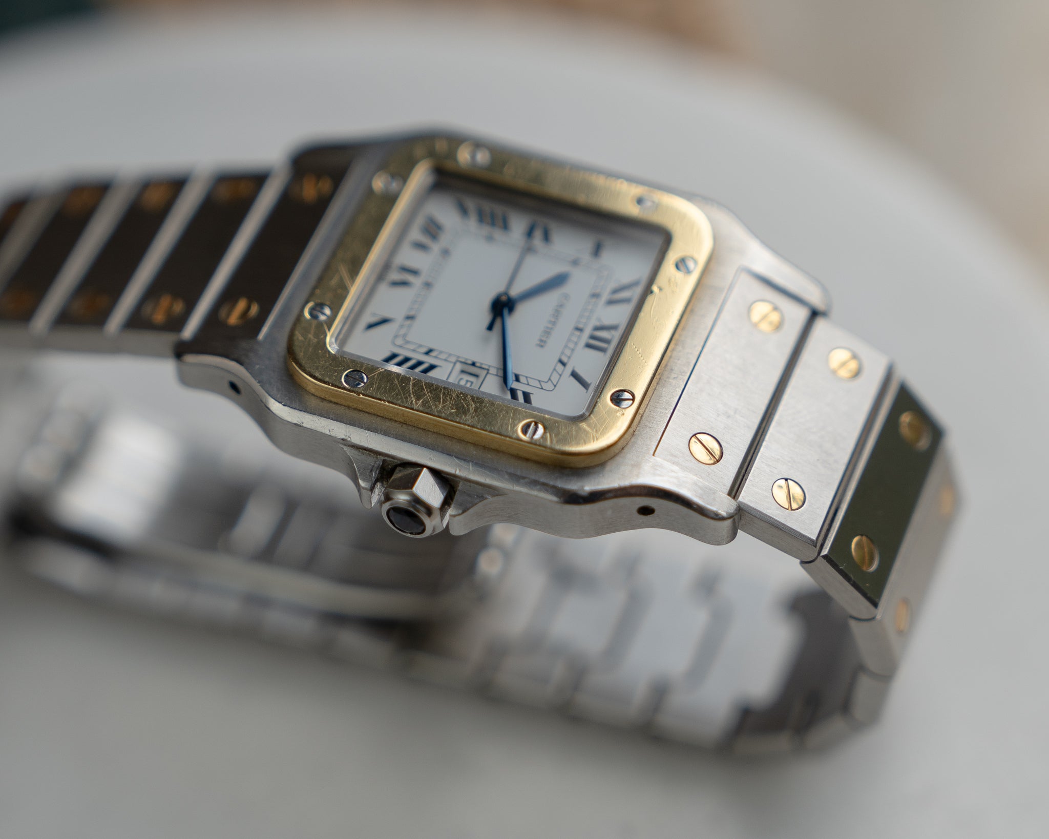 Santos de Cartier ref 2961, LM - steel & gold - box & papers
