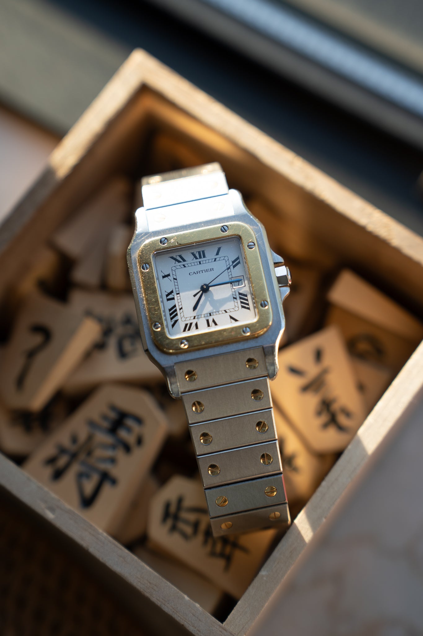 Santos de Cartier ref 2961, LM - steel & gold - box & papers
