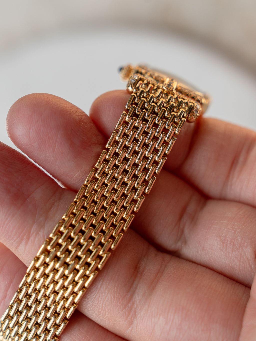 Cartier Calandre ref. 66032 in yellow gold with diamonds featuring a Cartier yellow gold bracelet