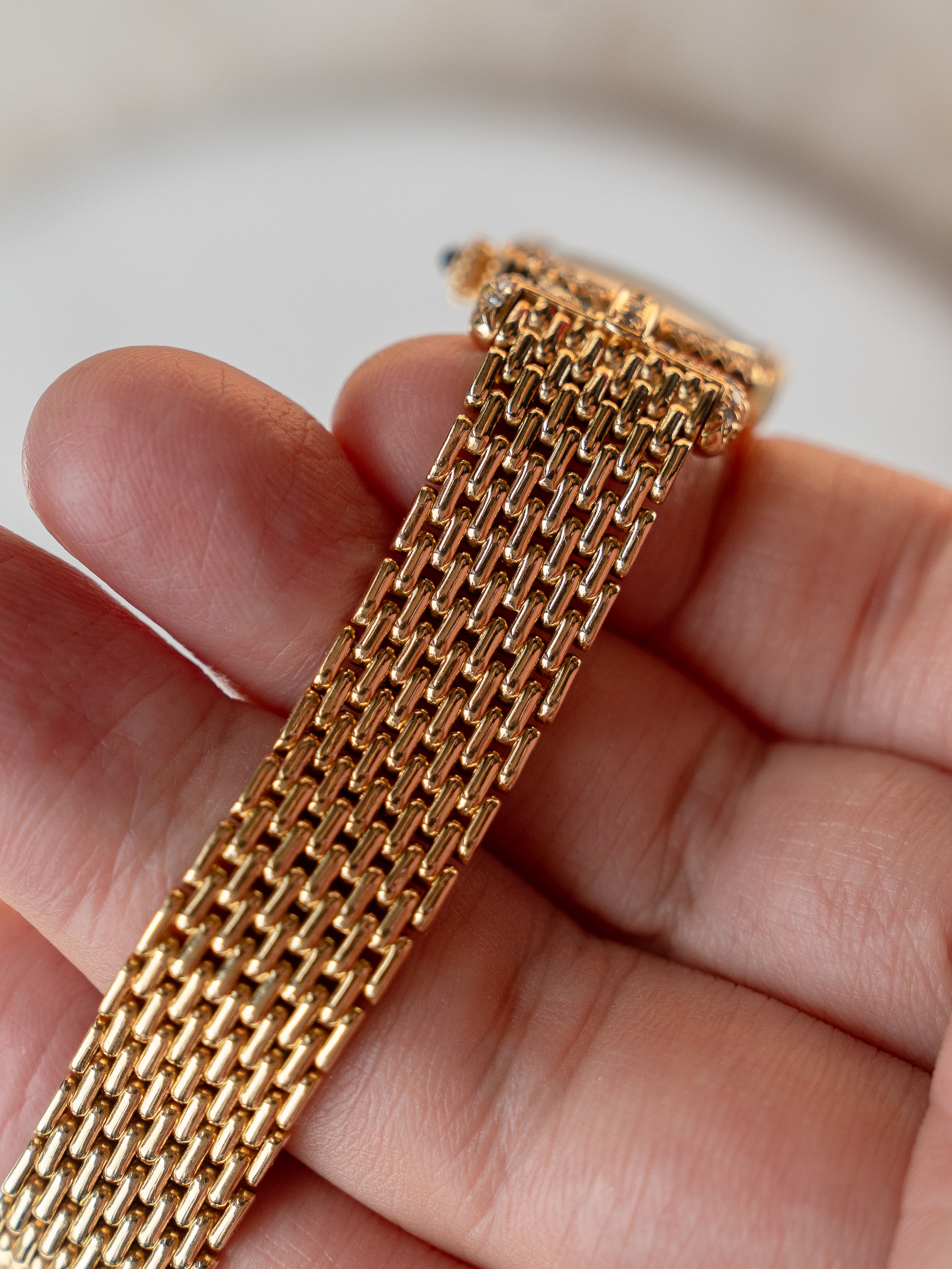 Cartier Calandre ref. 66032 in yellow gold with diamonds featuring a Cartier yellow gold bracelet